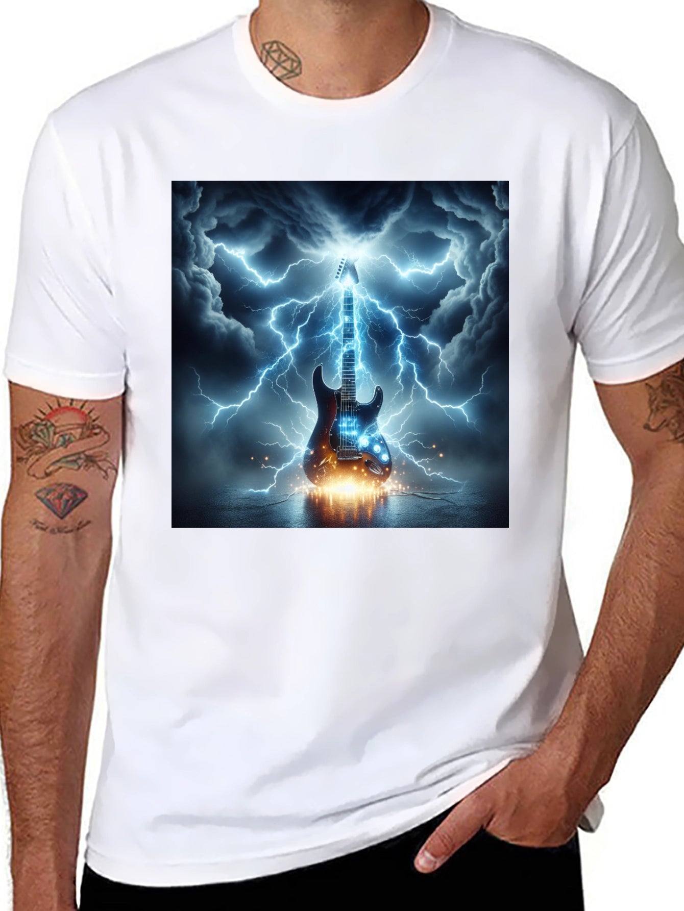 Electric Guitar Lightning T-Shirt