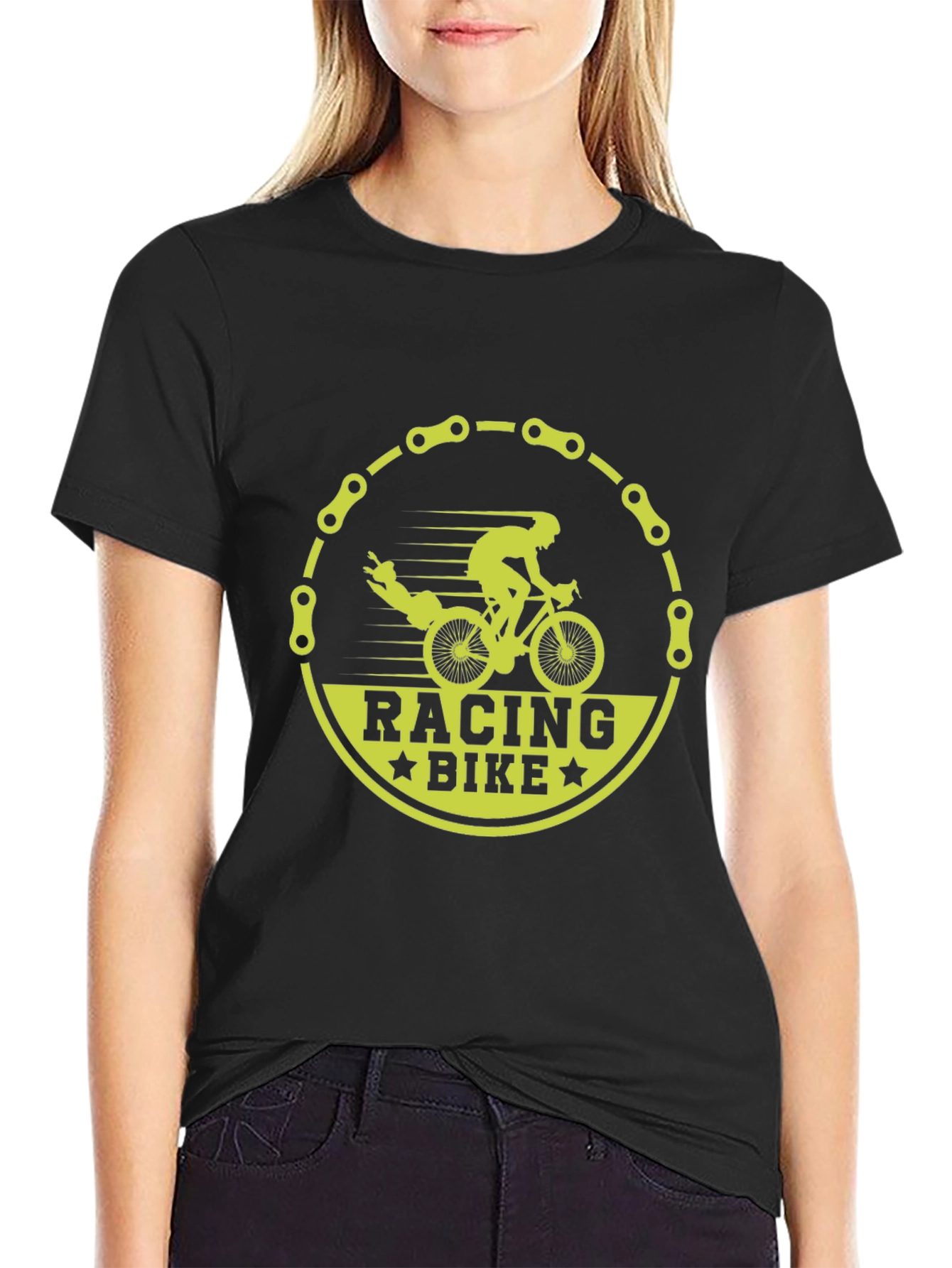 Racing Bike Graphic T-Shirt - Black