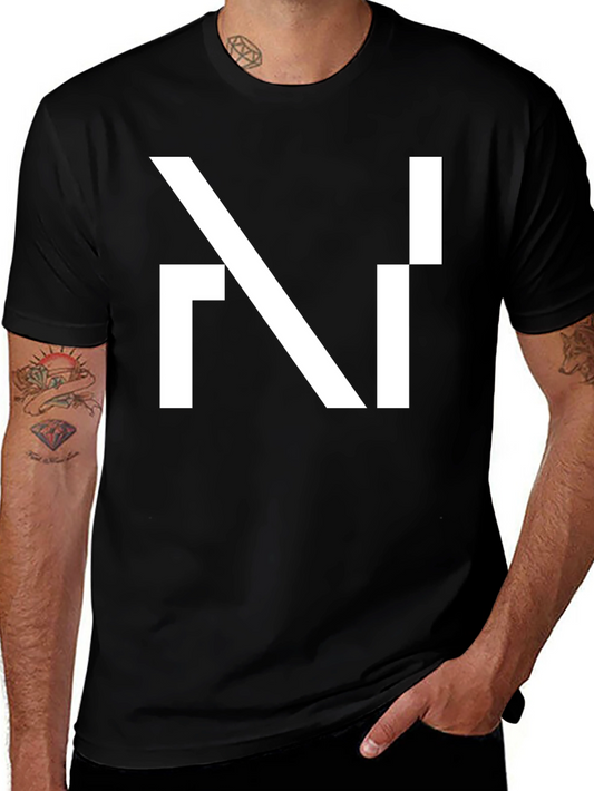 Modern Geometric Design Black T-Shirt