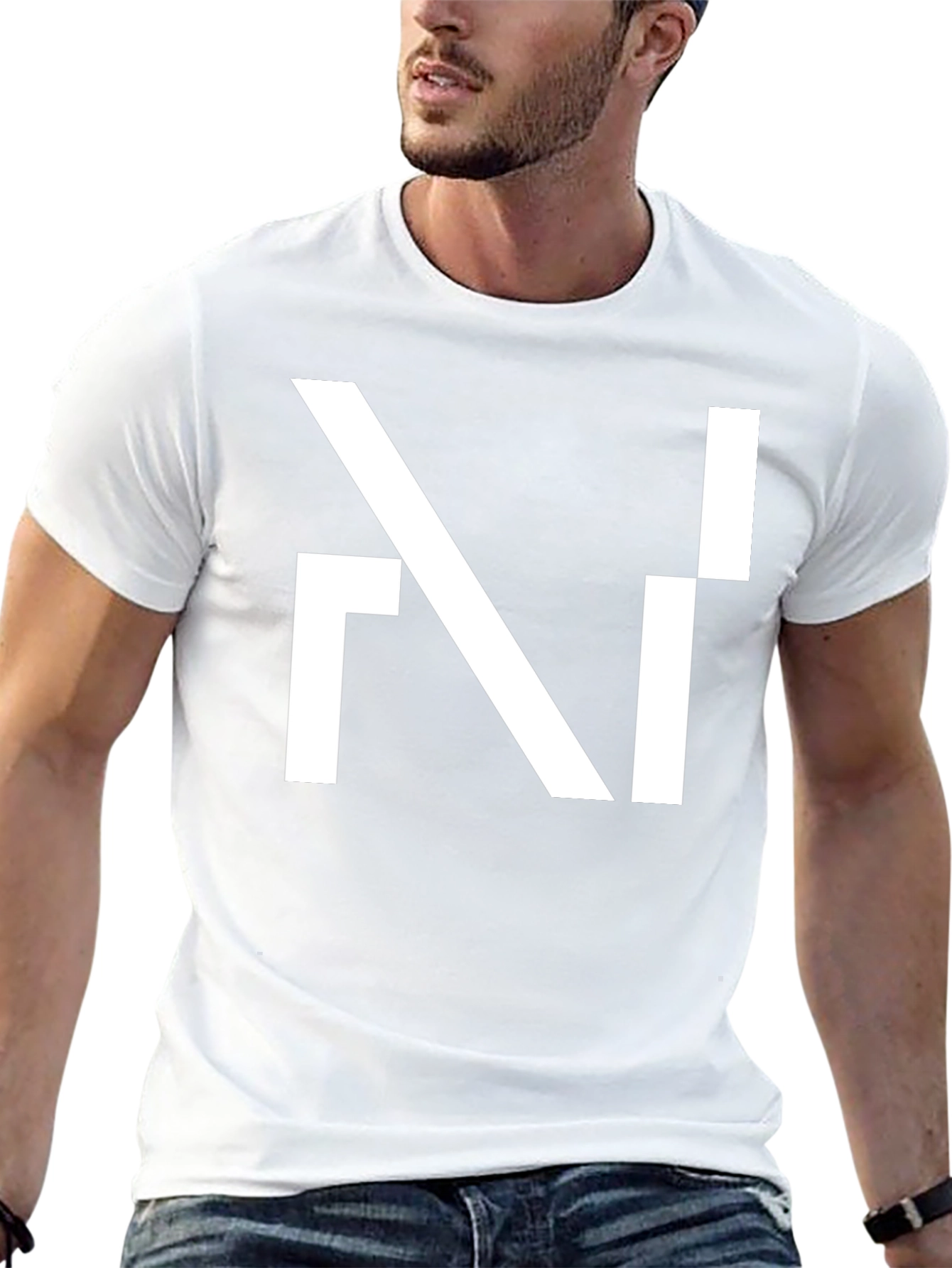 Modern Geometric Design Black T-Shirt