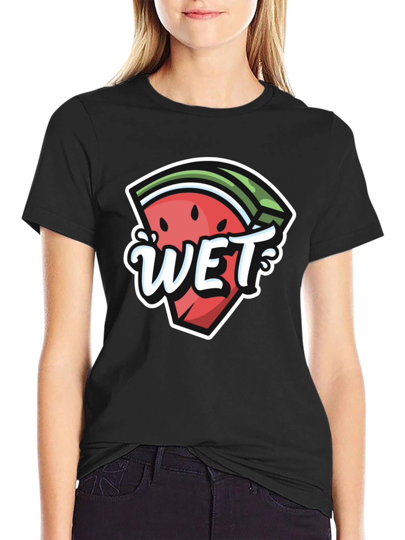 Wet Watermelon Graphic Tee - Summer Fun