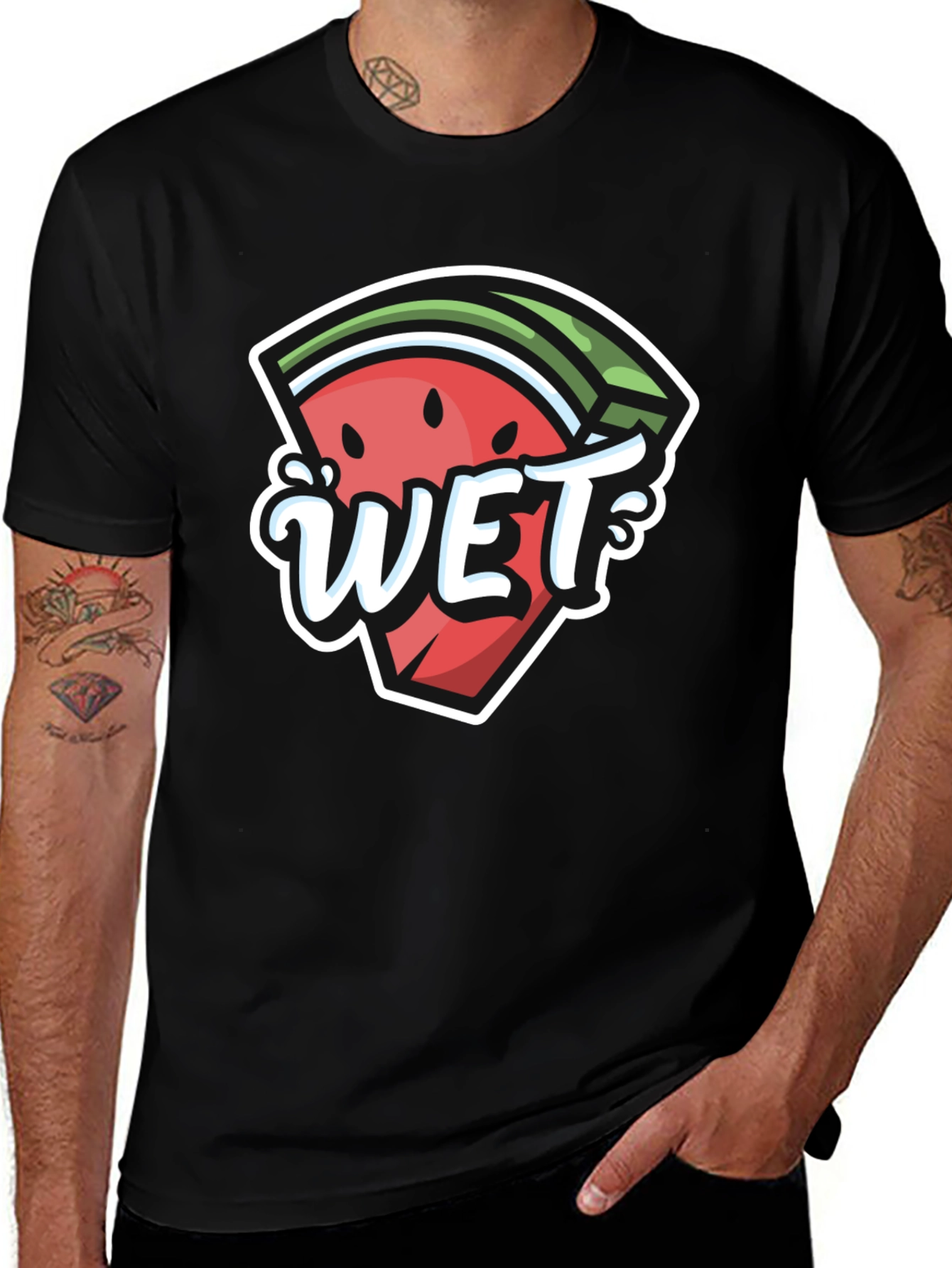 Wet Watermelon Graphic Tee - Summer Fun