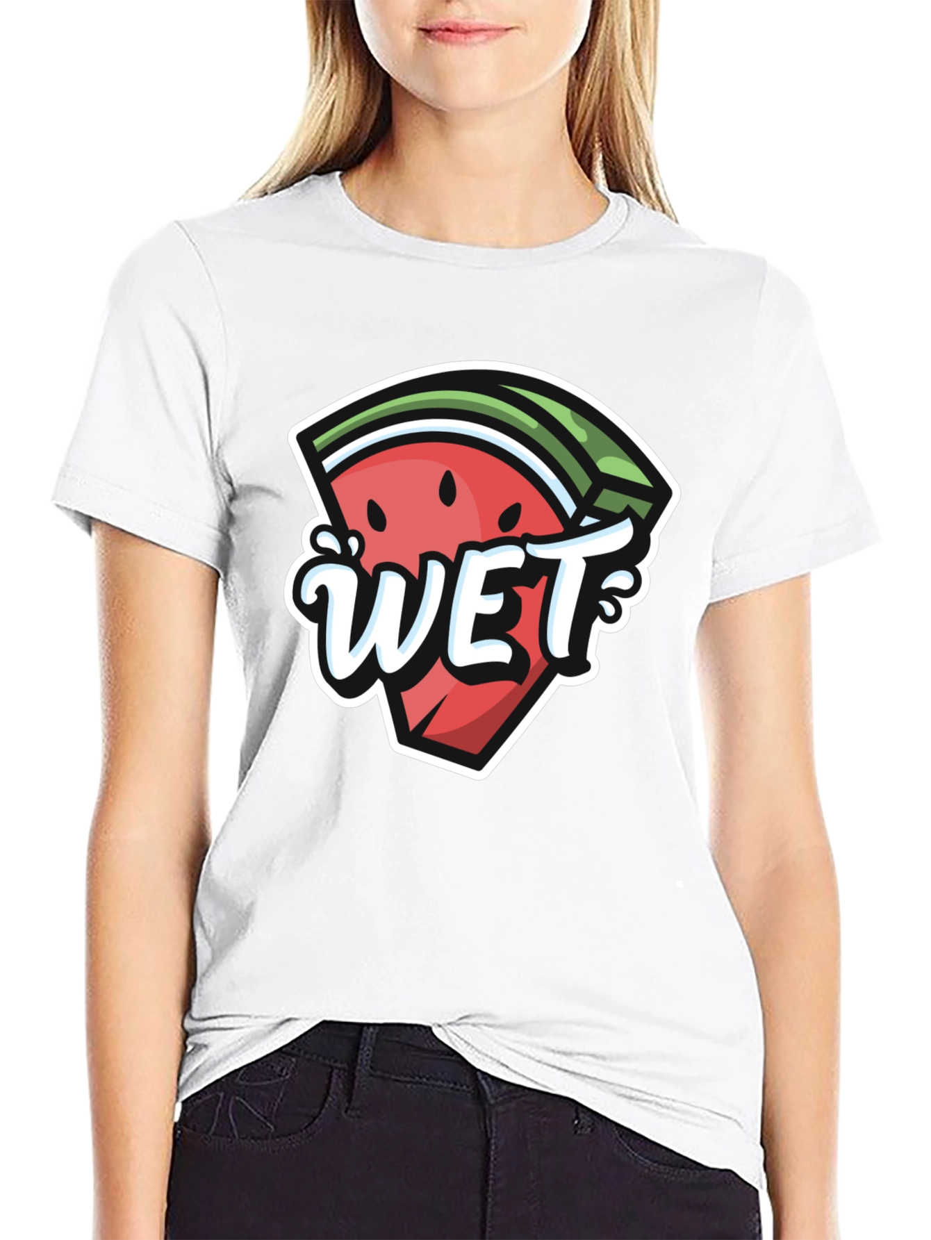 Wet Watermelon Graphic Tee - Summer Fun