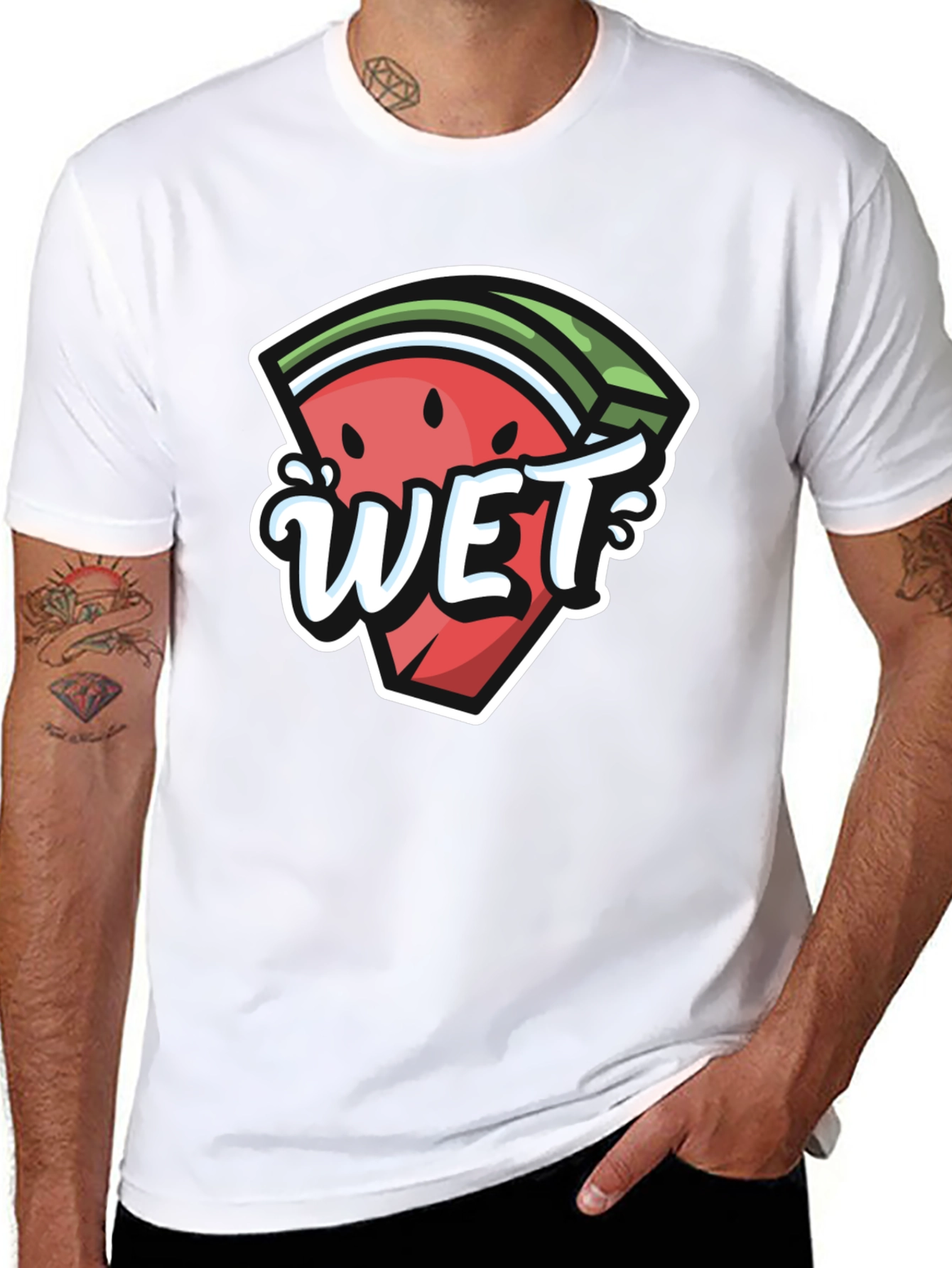 Wet Watermelon Graphic Tee - Summer Fun