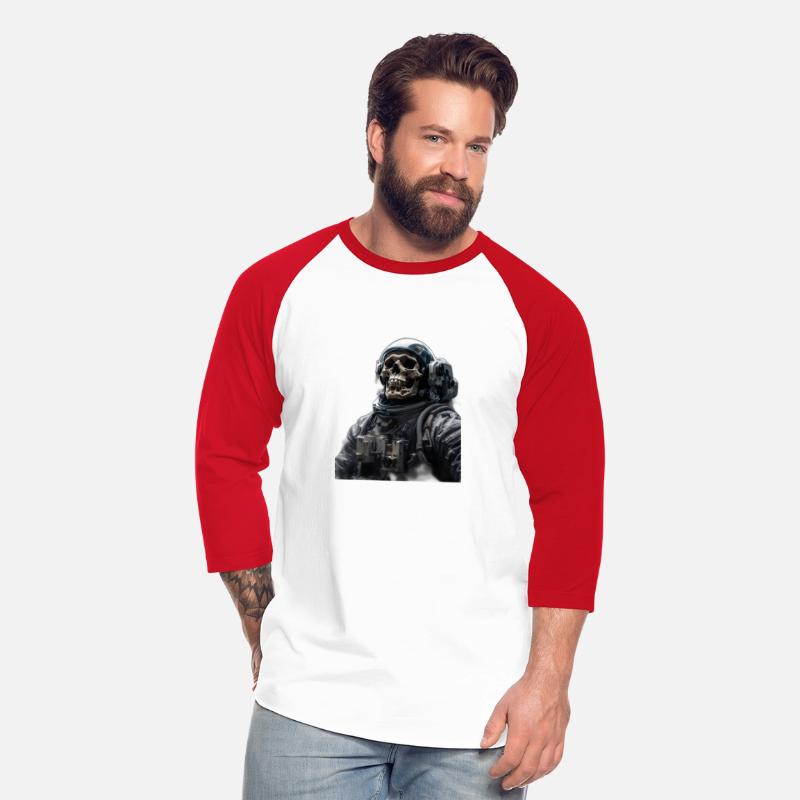 Default An astronaut turned into a skull floats