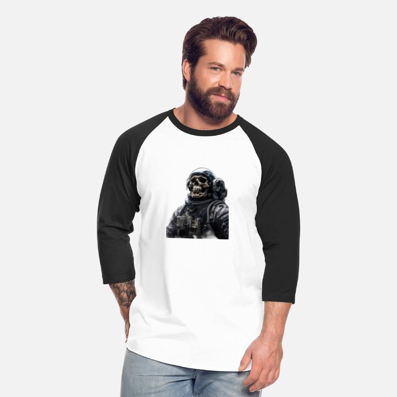 Default An astronaut turned into a skull floats