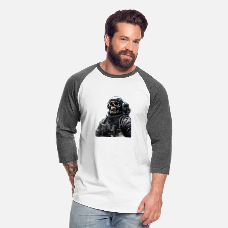 Default An astronaut turned into a skull floats