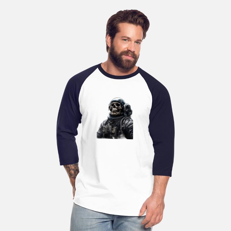 Default An astronaut turned into a skull floats