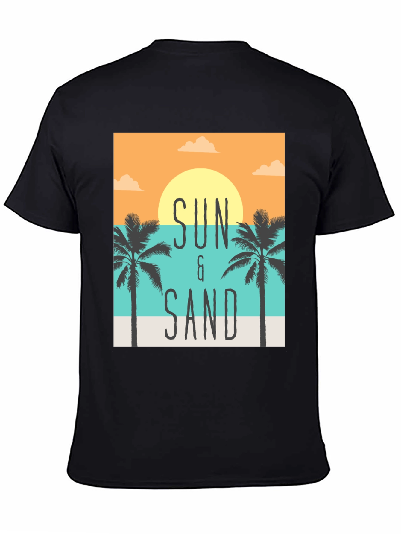 Sun & Sand Graphic Print Black T-Shirt