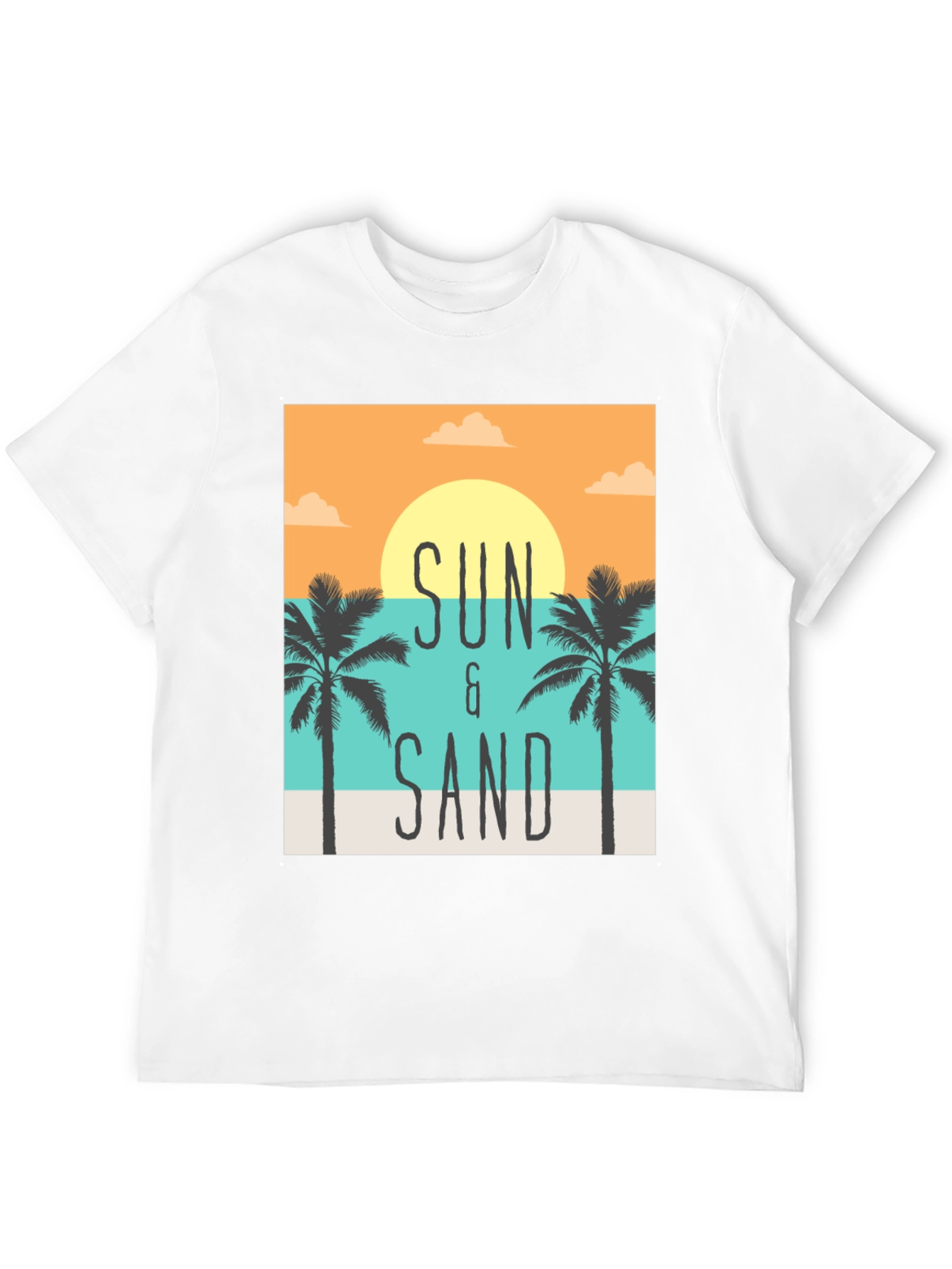 Sun & Sand Graphic Print Black T-Shirt
