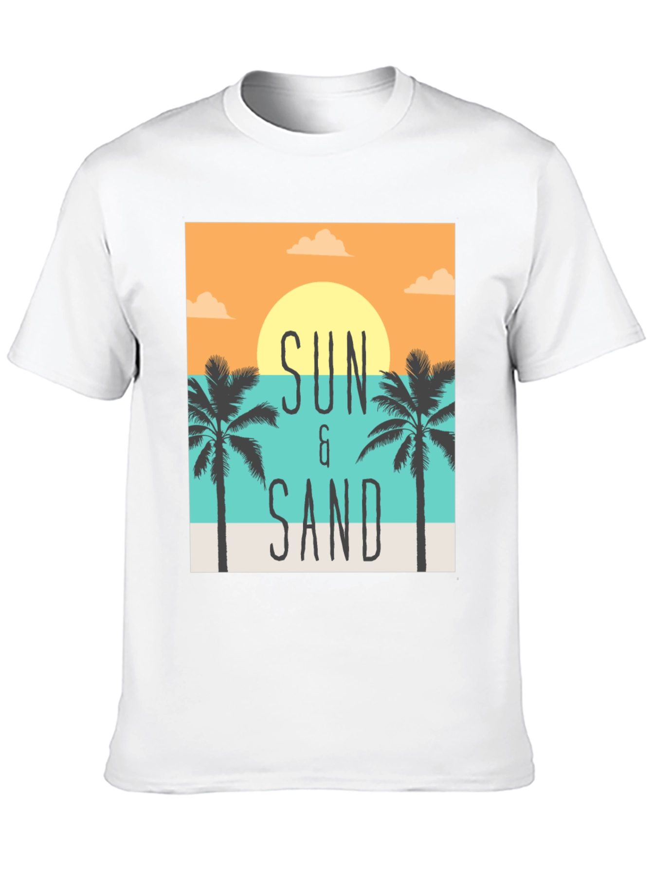 Sun & Sand Graphic Print Black T-Shirt