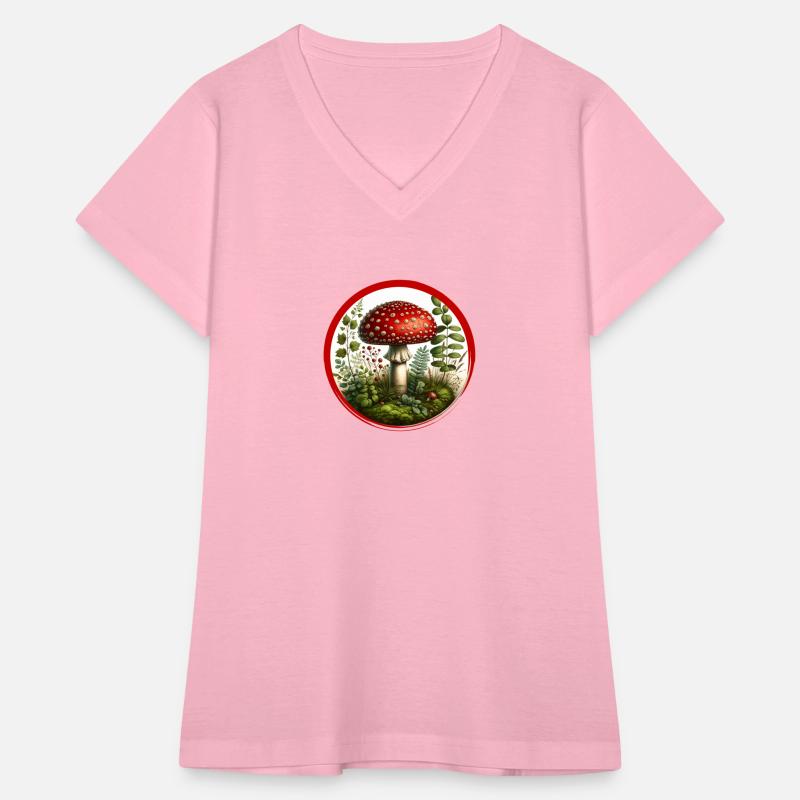 Detailed red toadstool on forest floor