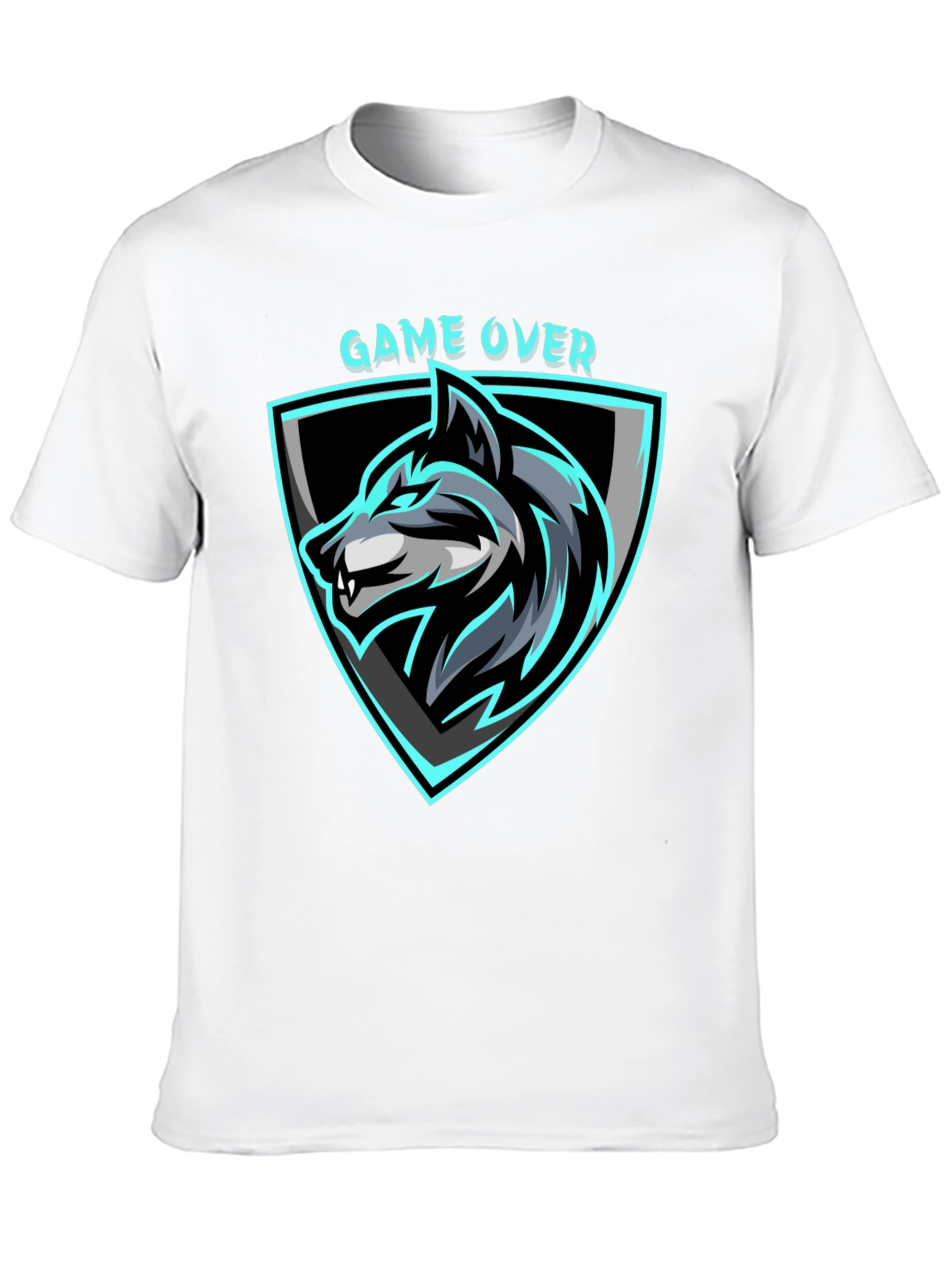 Game Over Wolf Graphic Black T-Shirt