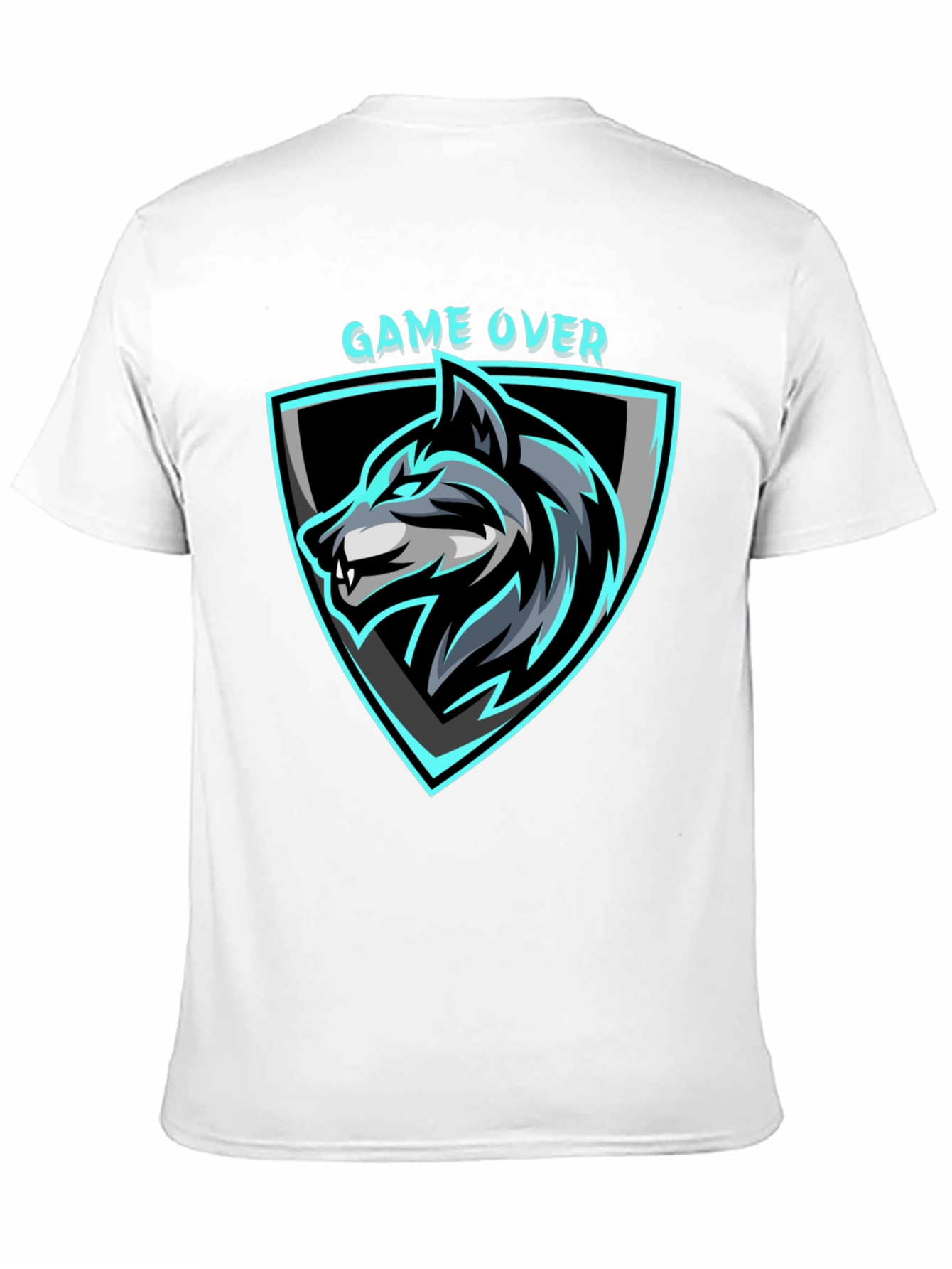 Game Over Wolf Graphic Black T-Shirt