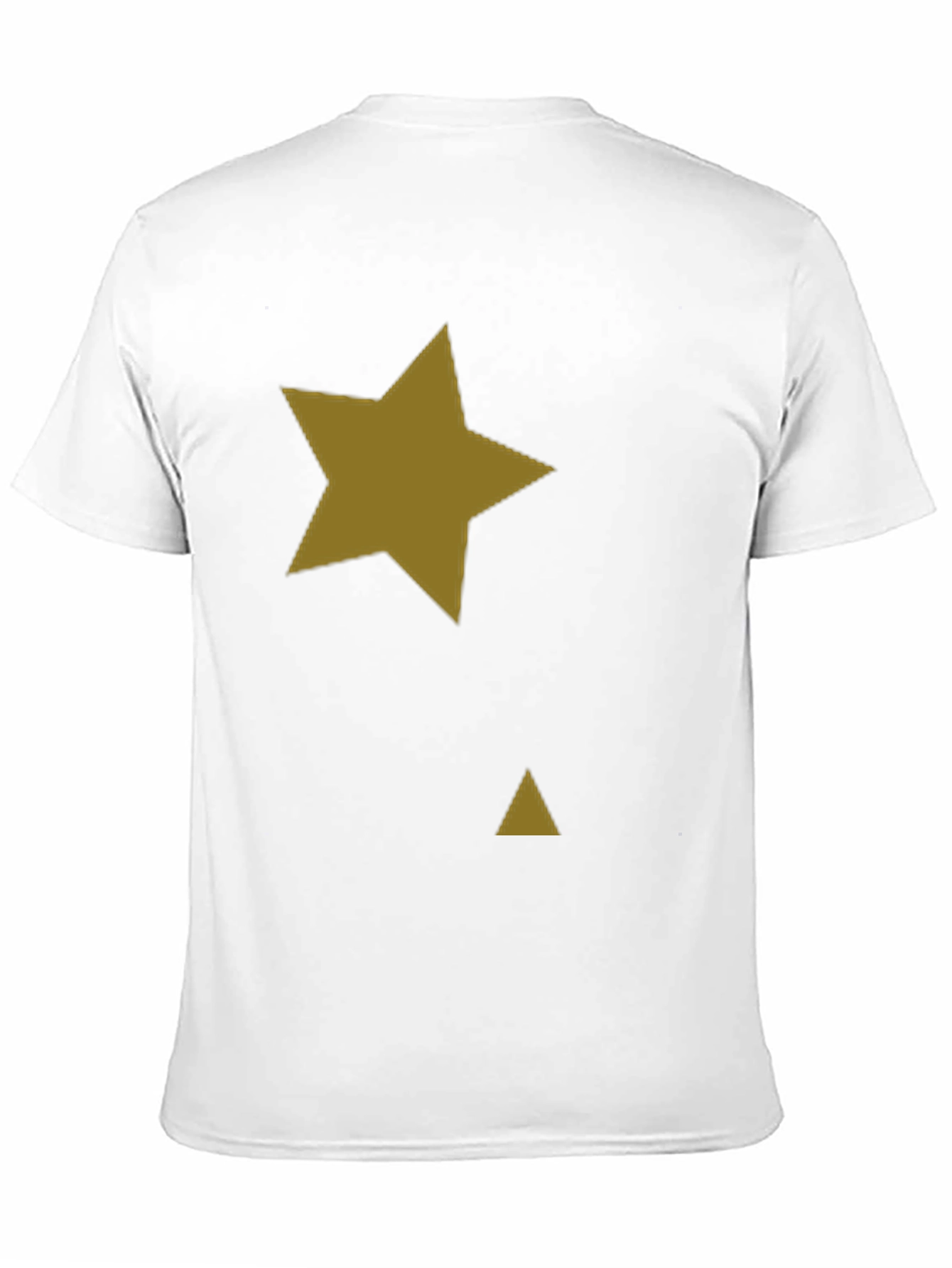 Black Tee with Gold Star & Triangle Graphic Print