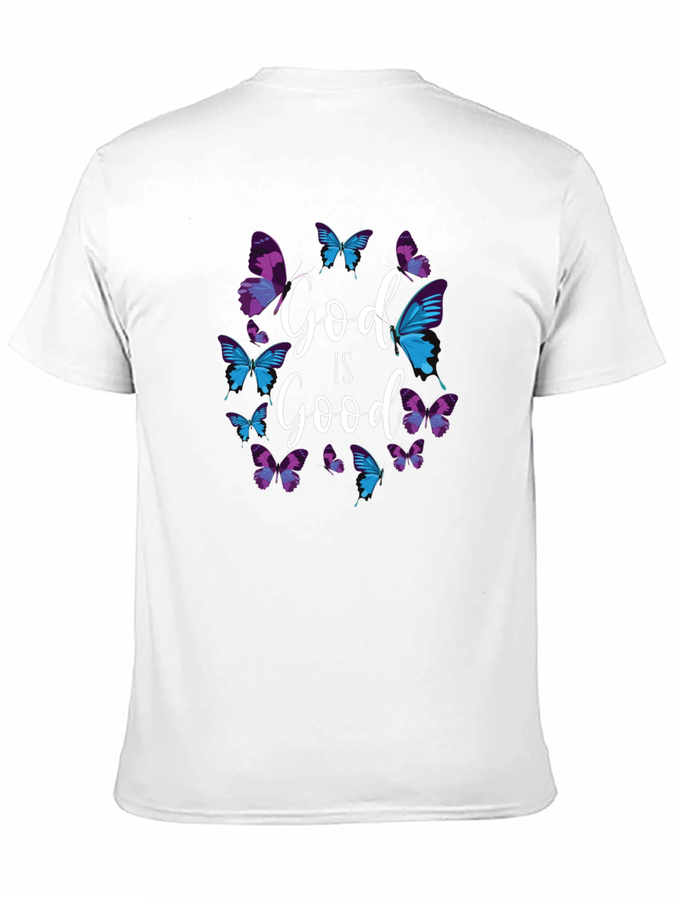 God Is Good Butterfly Graphic Black T-Shirt