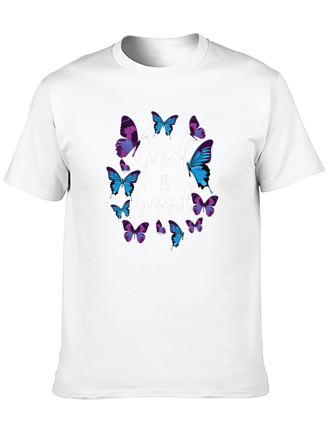 God Is Good Butterfly Graphic Black T-Shirt