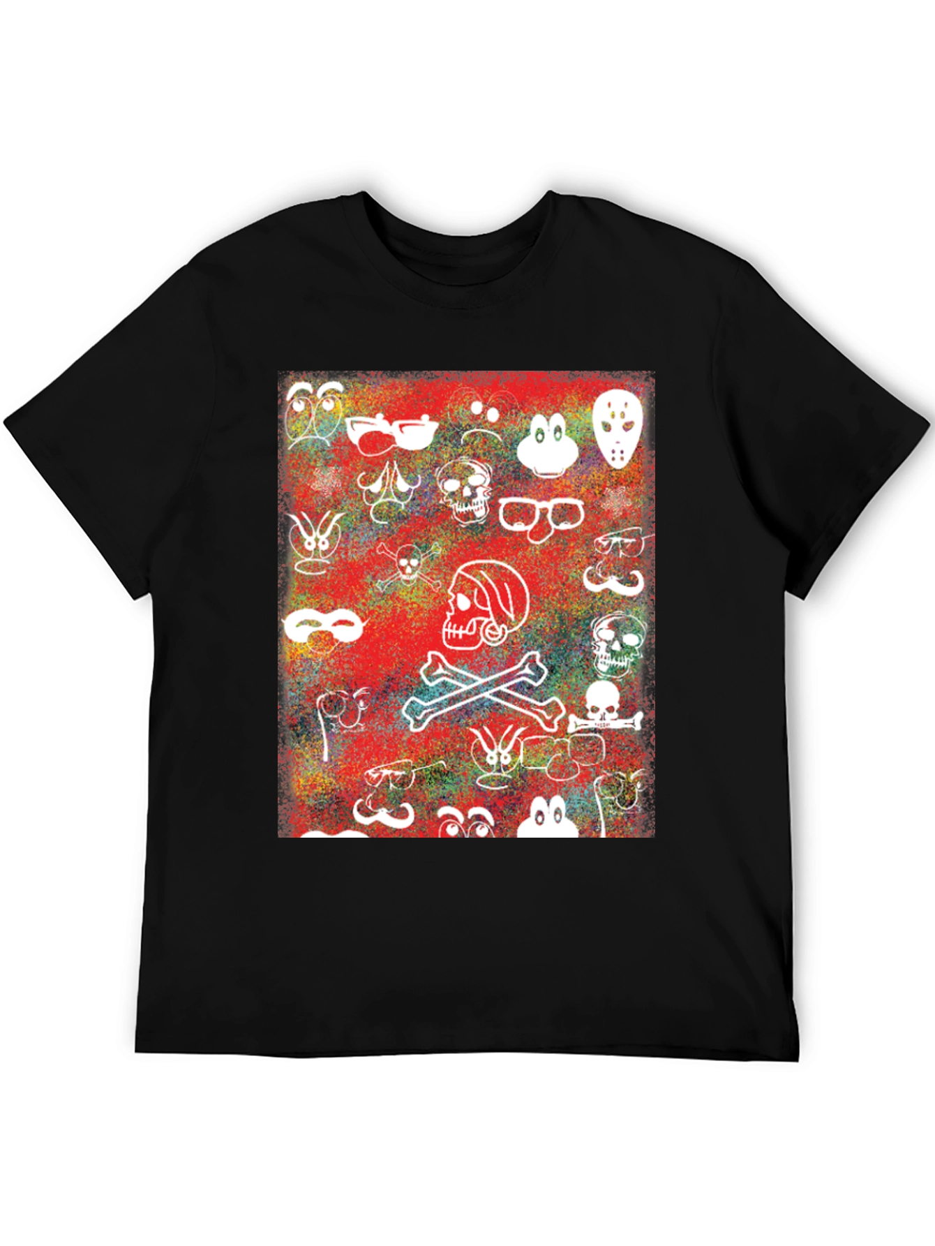 Skull & Character Graphic Print T-Shirt
