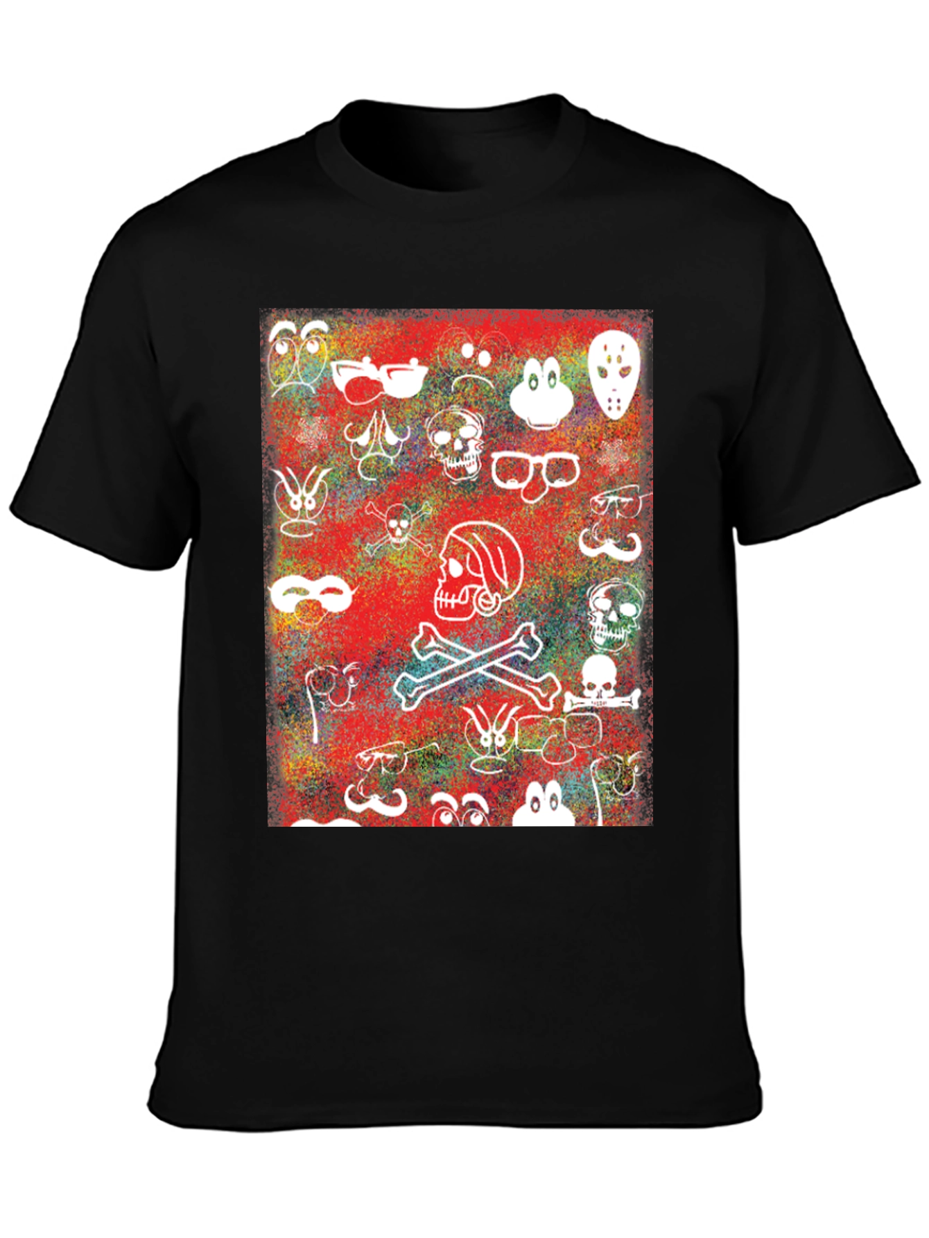 Skull & Character Graphic Print T-Shirt