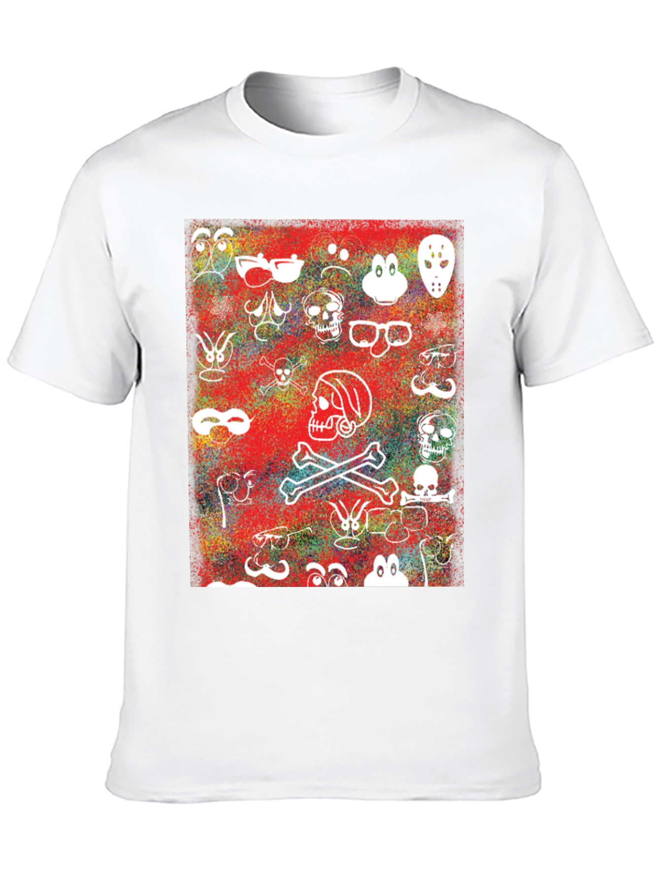 Skull & Character Graphic Print T-Shirt