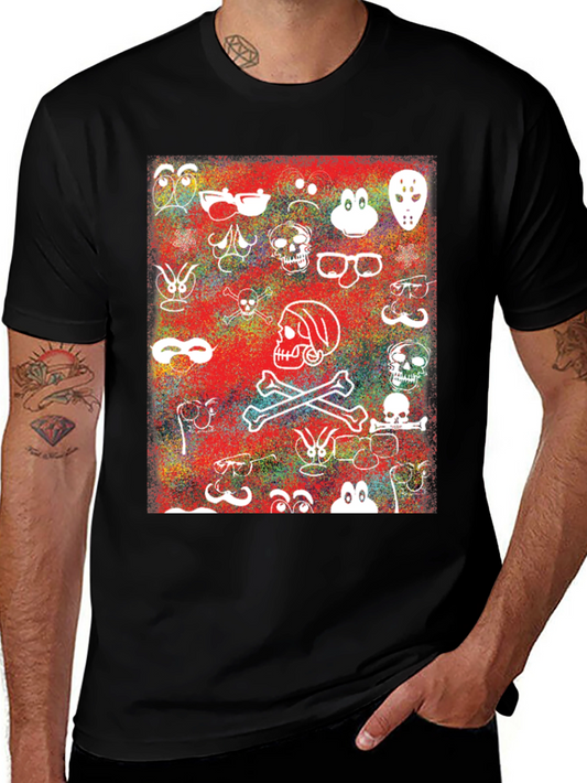 Skull & Character Graphic Print T-Shirt