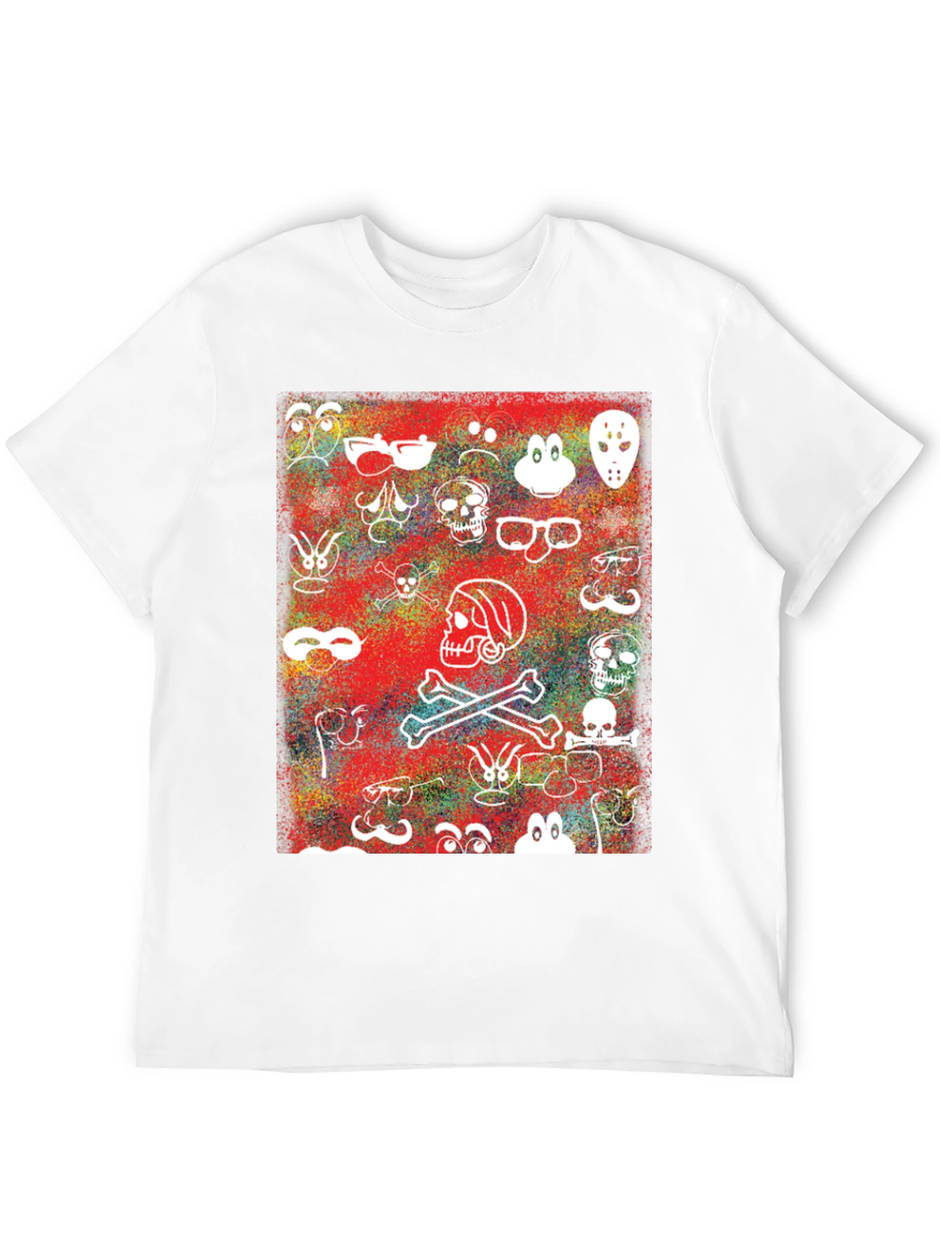 Skull & Character Graphic Print T-Shirt