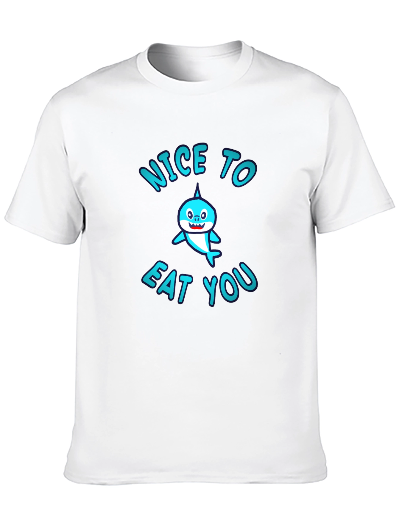 Nice To Eat You Shark Graphic T-Shirt - Black