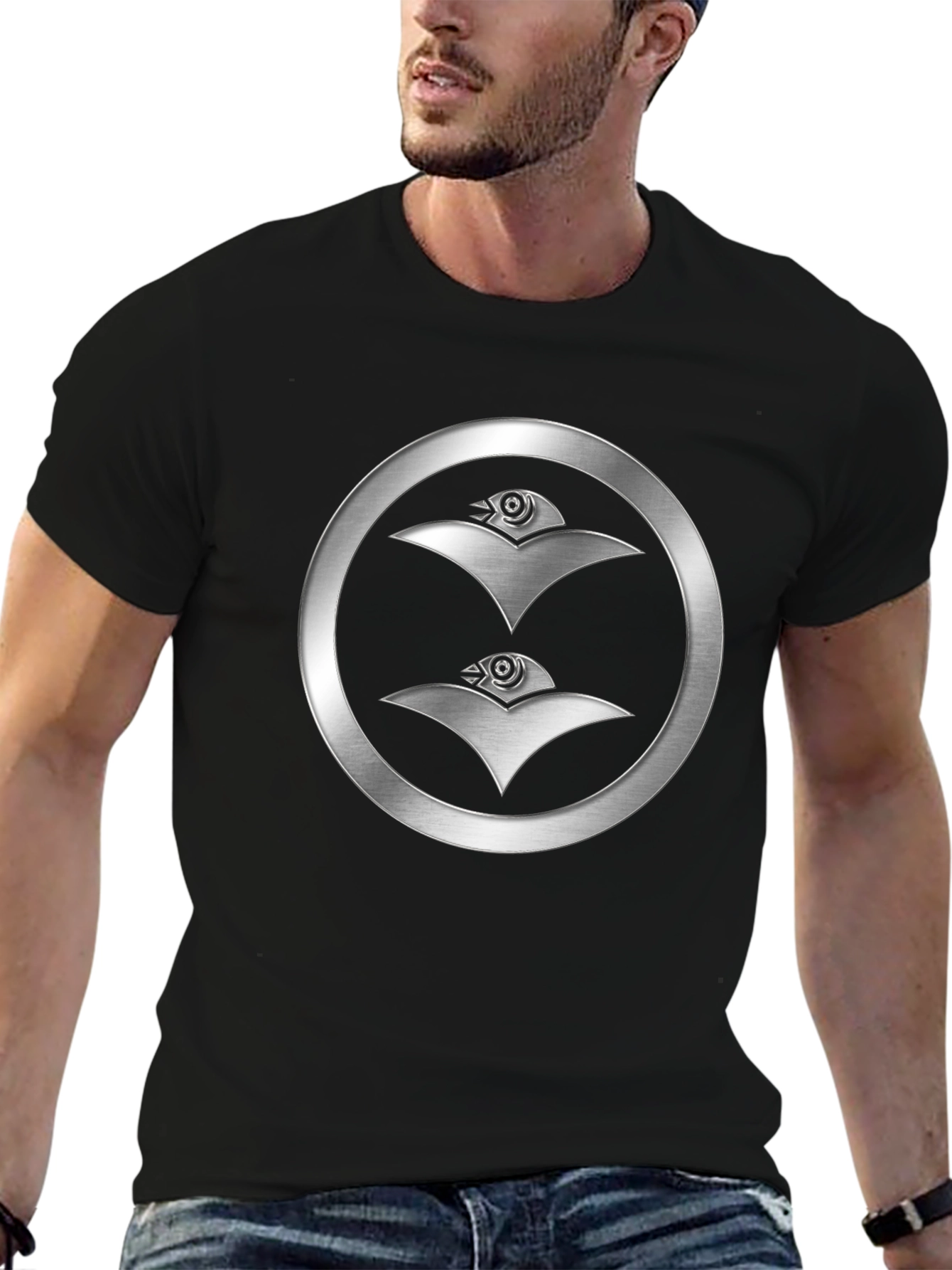Silver Emblem Black T-Shirt