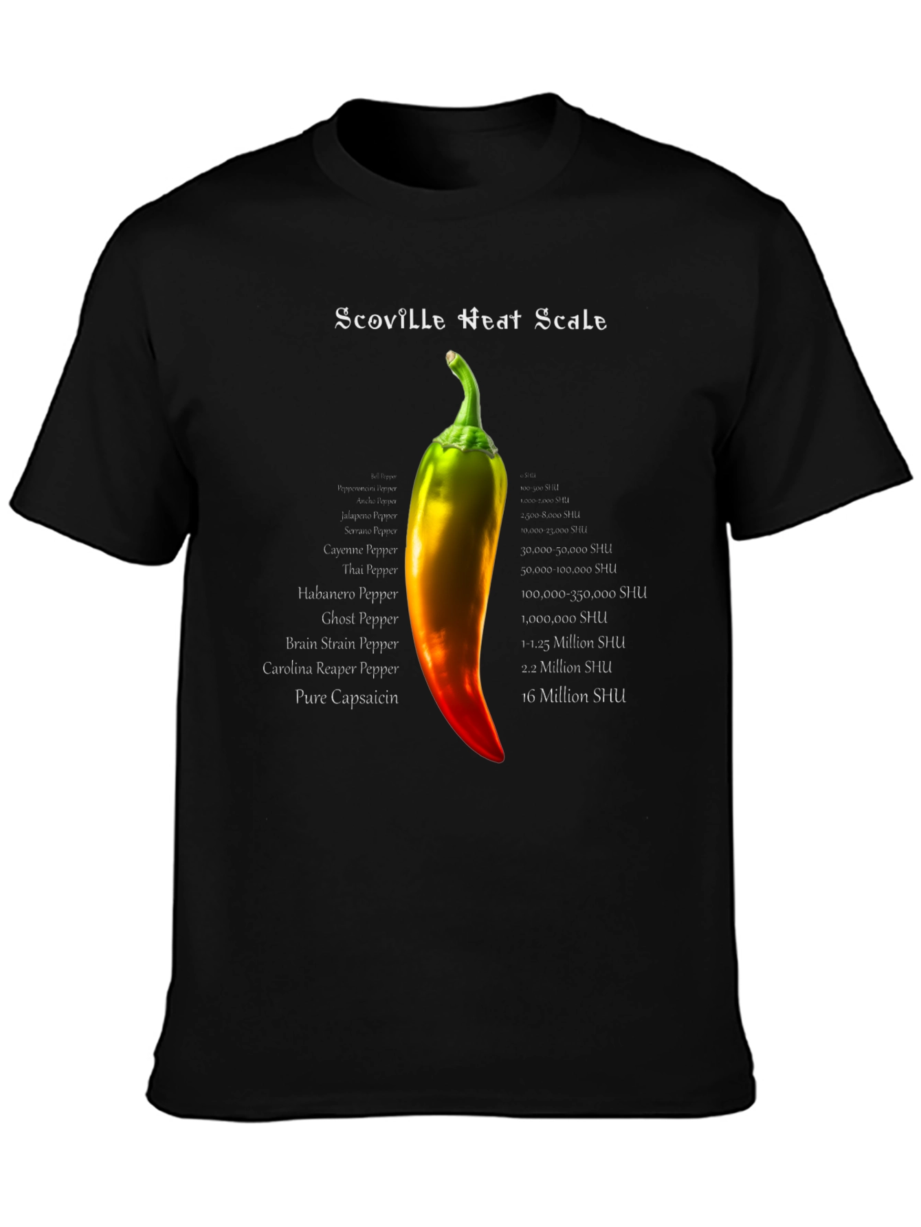 Scoville Heat Scale Pepper T-Shirt