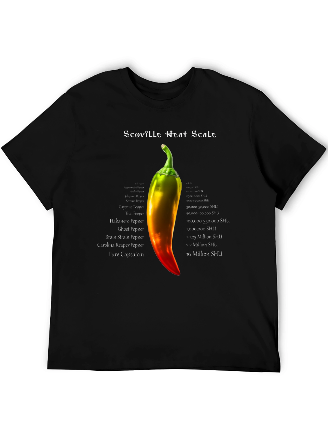 Scoville Heat Scale Pepper T-Shirt