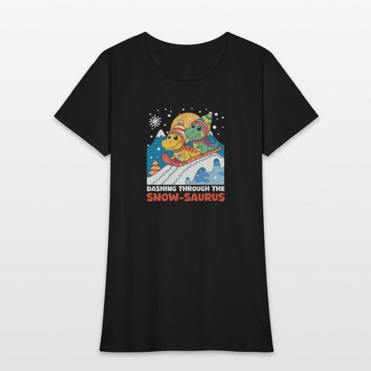 Dinosaur Christmas Dashing Through The Snow-Saurus