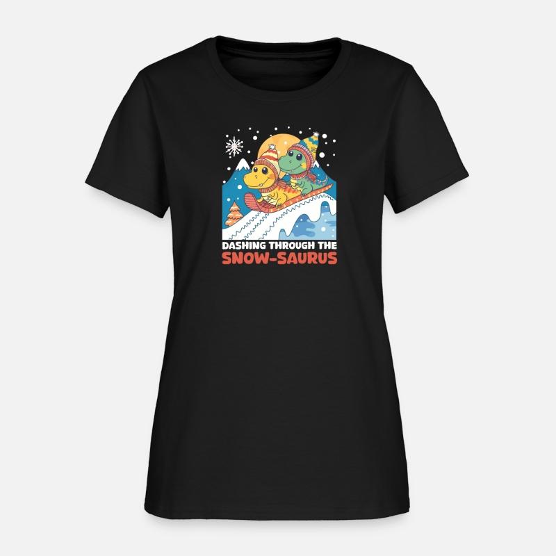 Dinosaur Christmas Dashing Through The Snow-Saurus