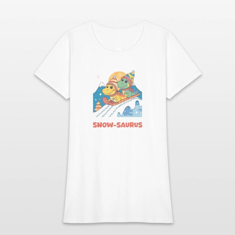 Dinosaur Christmas Dashing Through The Snow-Saurus