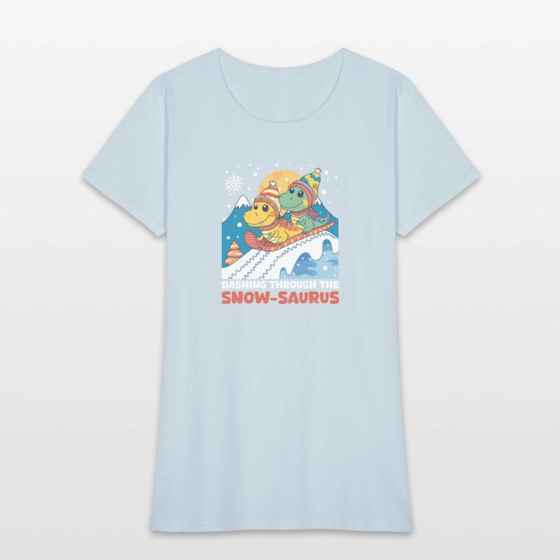 Dinosaur Christmas Dashing Through The Snow-Saurus