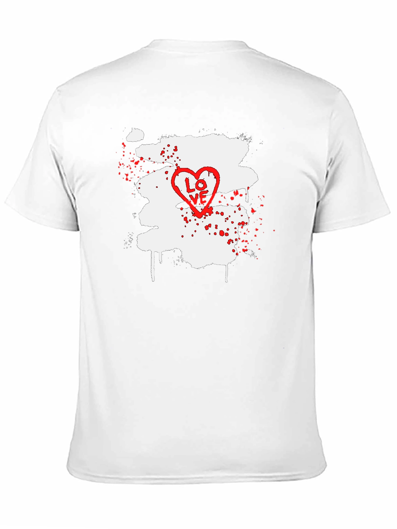 LOVE Heart Splatter Graphic Tee - Black