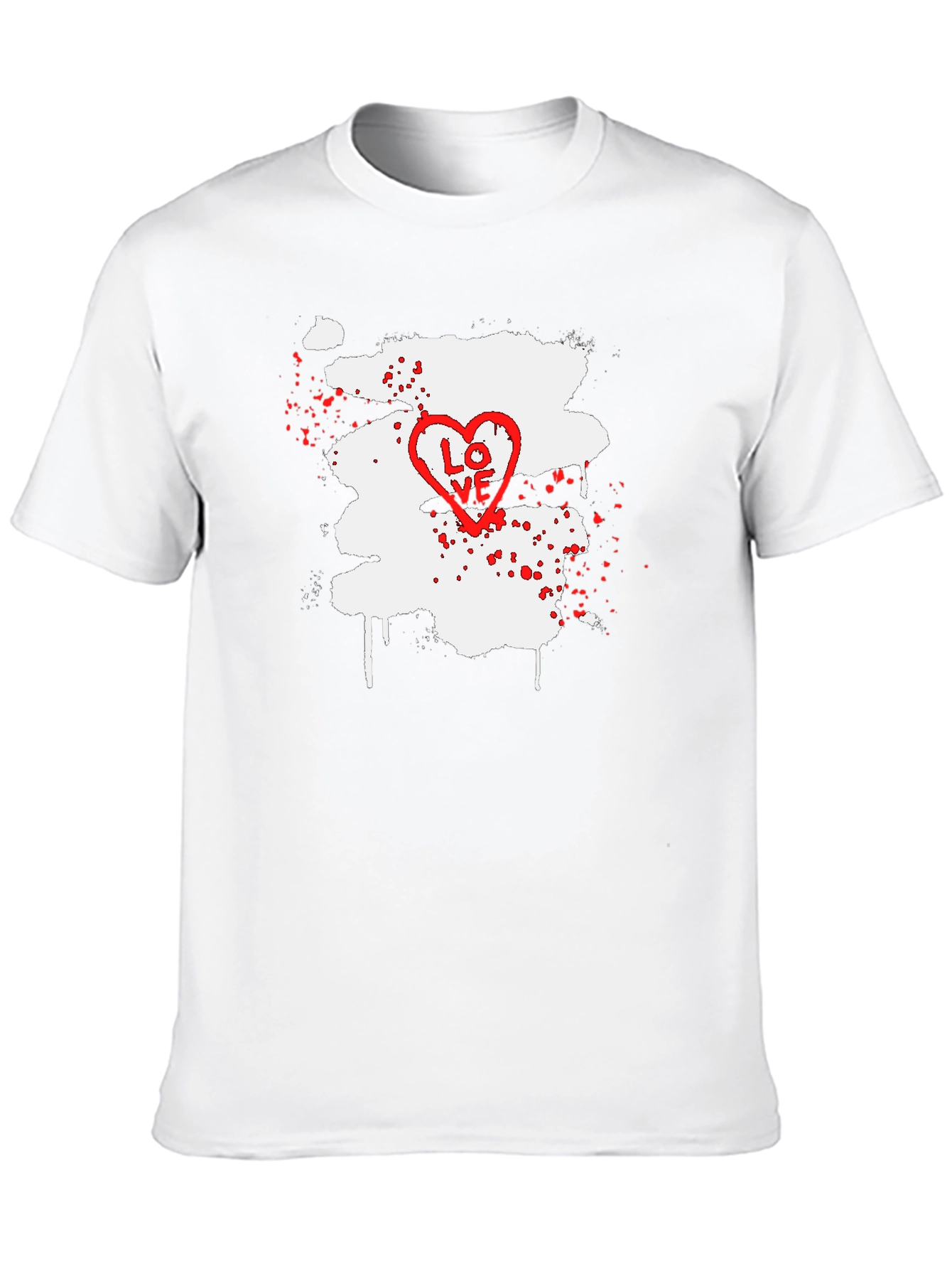 LOVE Heart Splatter Graphic Tee - Black