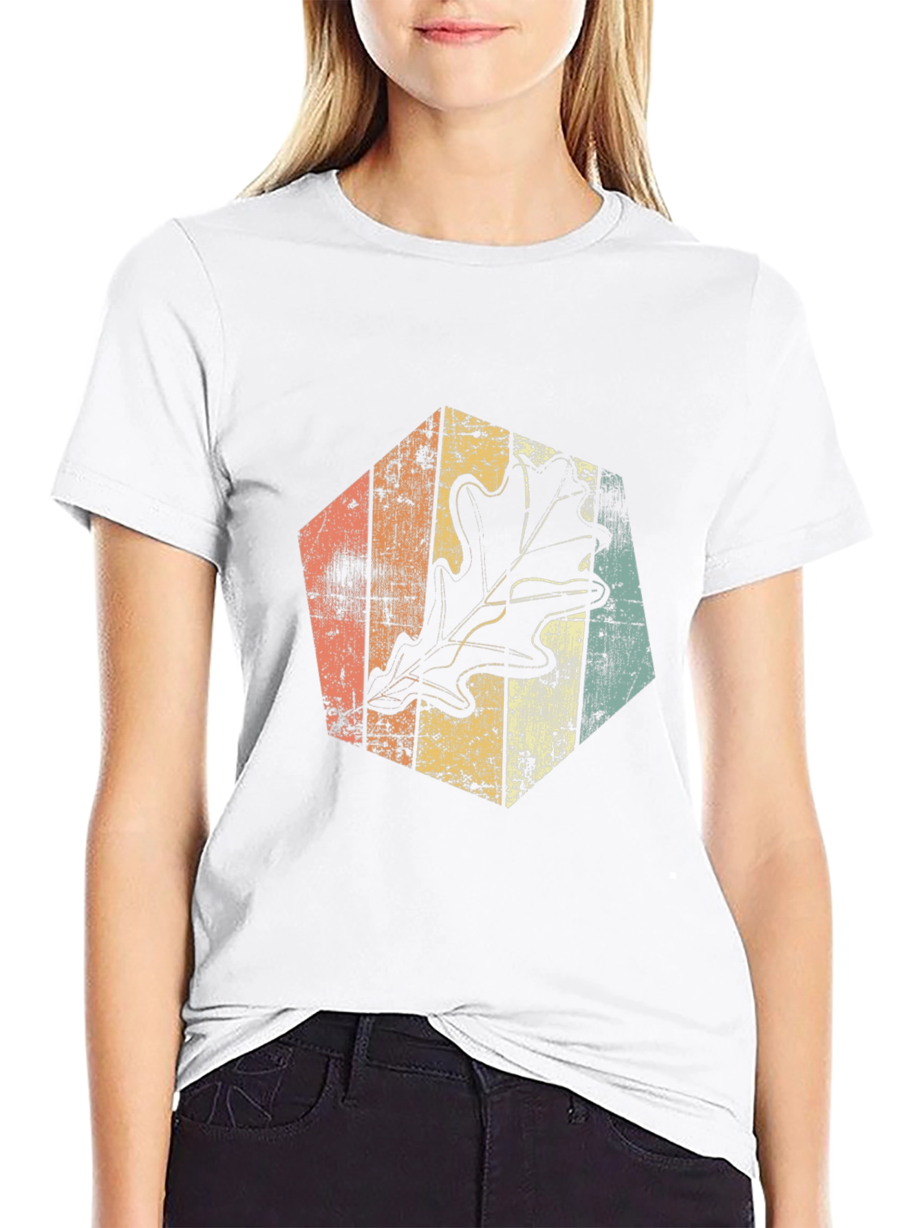 Retro Leaf Graphic Tee - Stylish Casual Wear