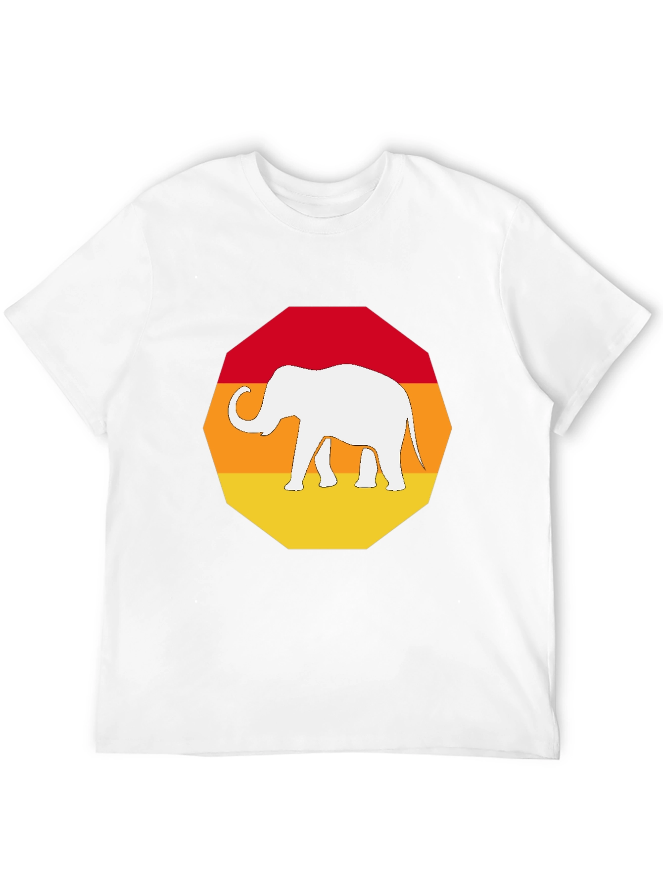 Retro Elephant Graphic T-Shirt - Mens Black Tee