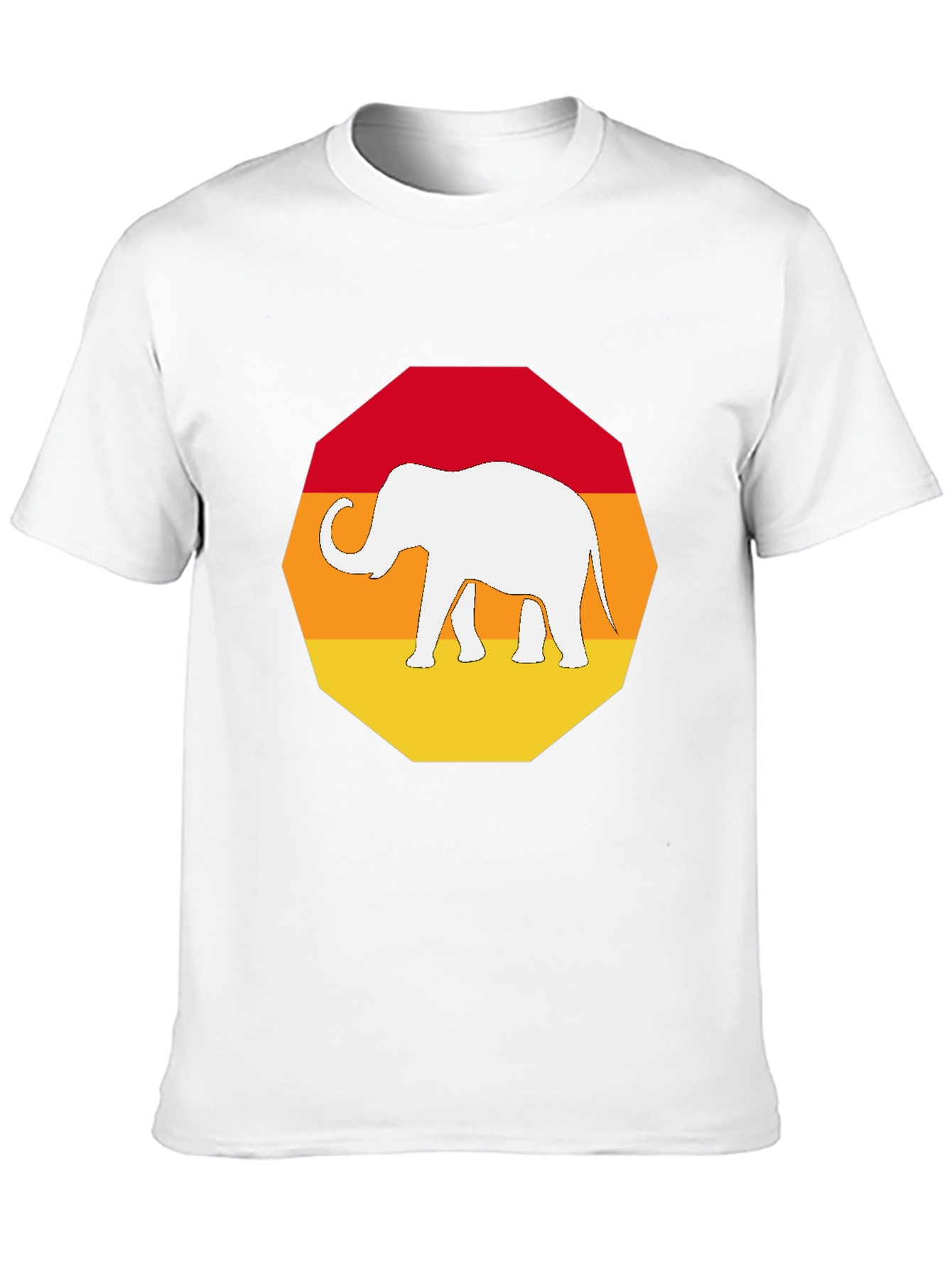 Retro Elephant Graphic T-Shirt - Mens Black Tee