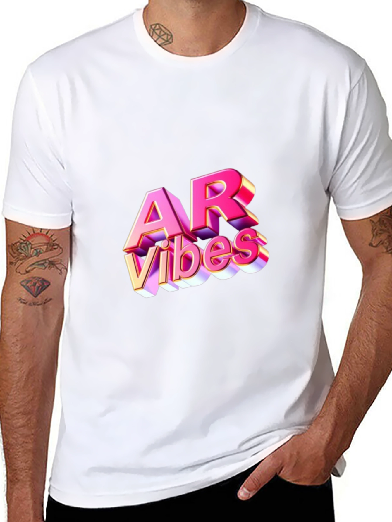 AR Vibes Black T-Shirt Trendy Casual Wear