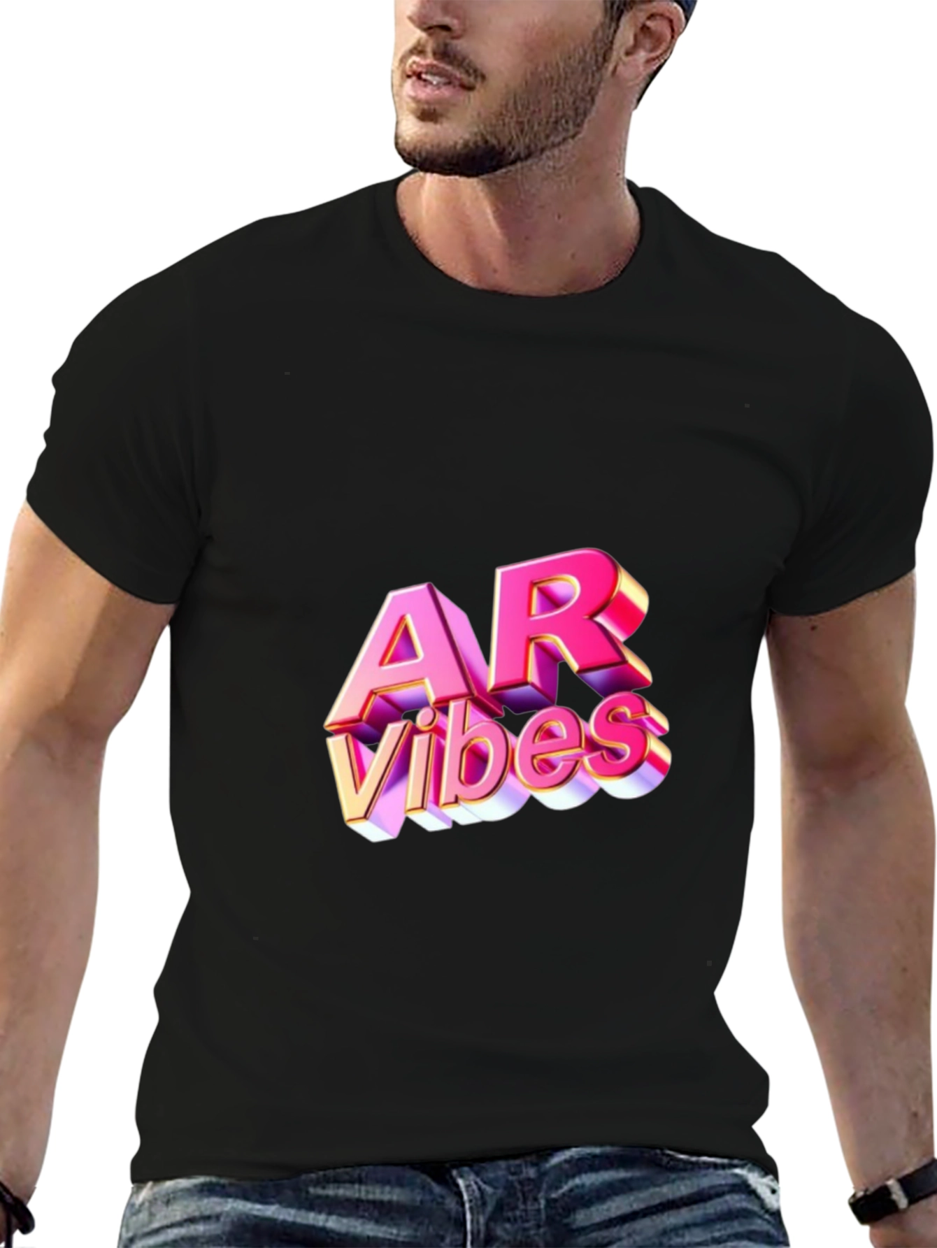 AR Vibes Black T-Shirt Trendy Casual Wear
