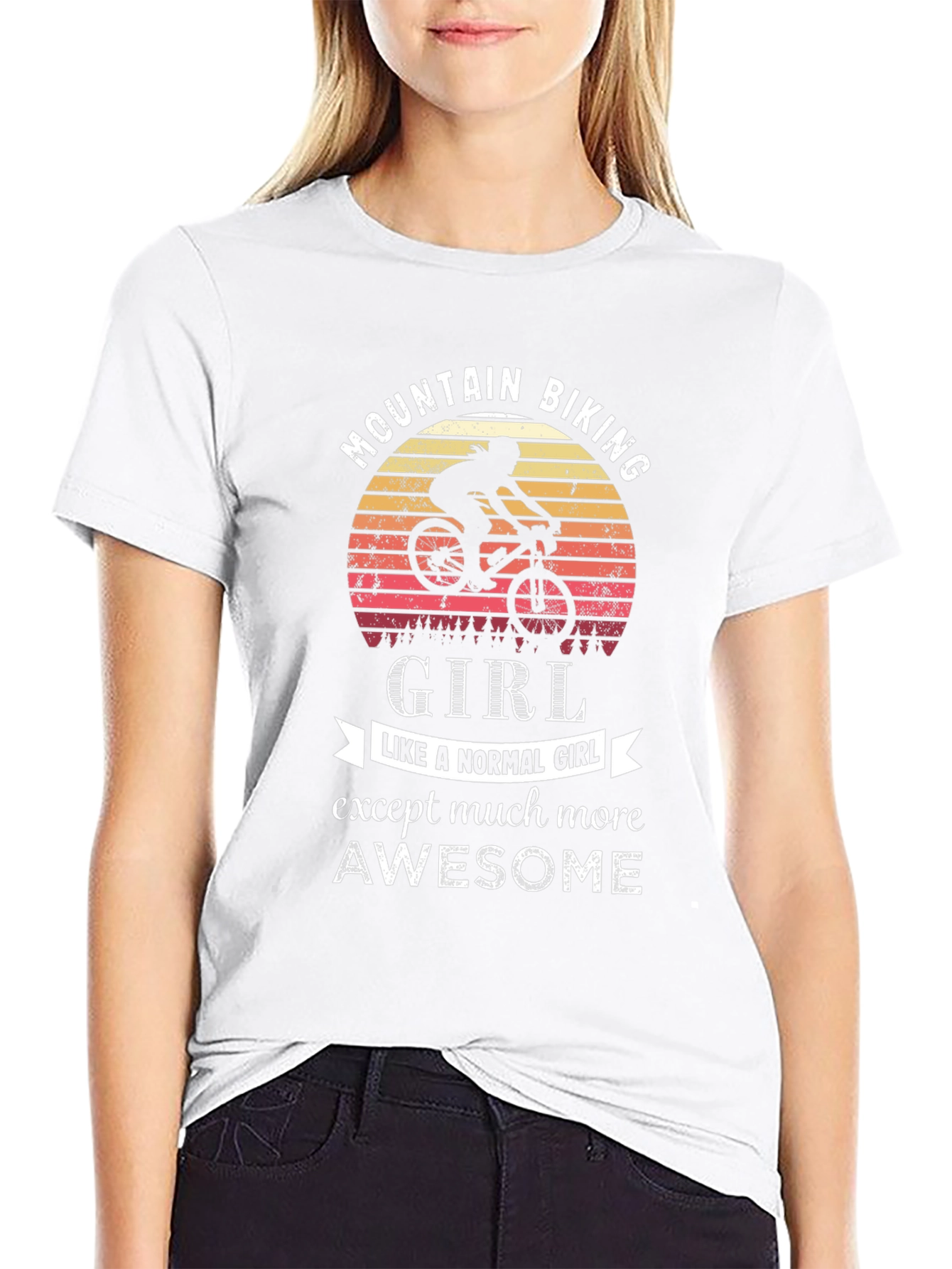 Mountain Biking Girl T-Shirt - Awesome Biker Tee