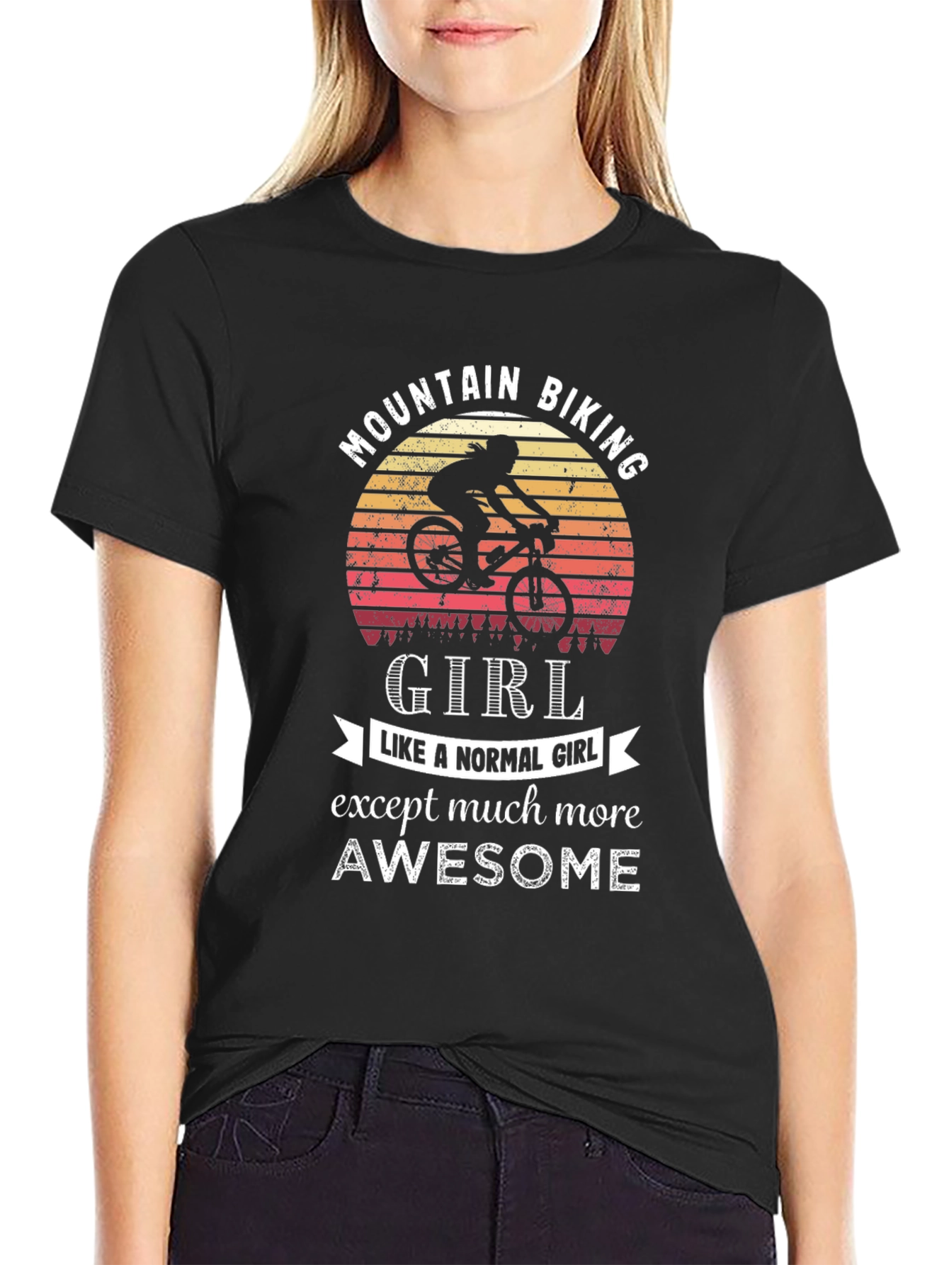 Mountain Biking Girl T-Shirt - Awesome Biker Tee