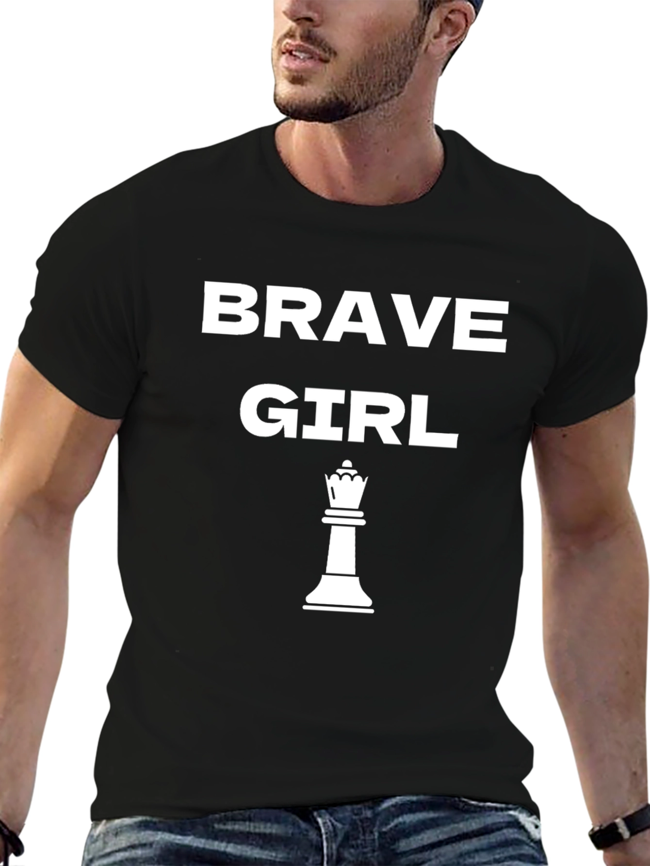 Brave Girl Queen Chess Piece Graphic T-Shirt