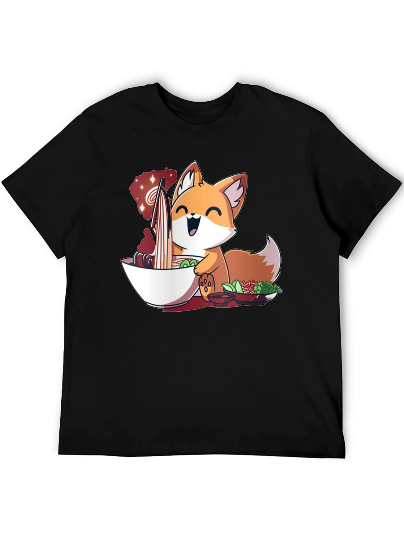 Fox Ramen T-Shirt - Cute Anime Style
