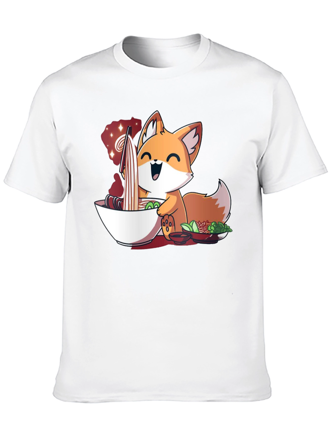 Fox Ramen T-Shirt - Cute Anime Style