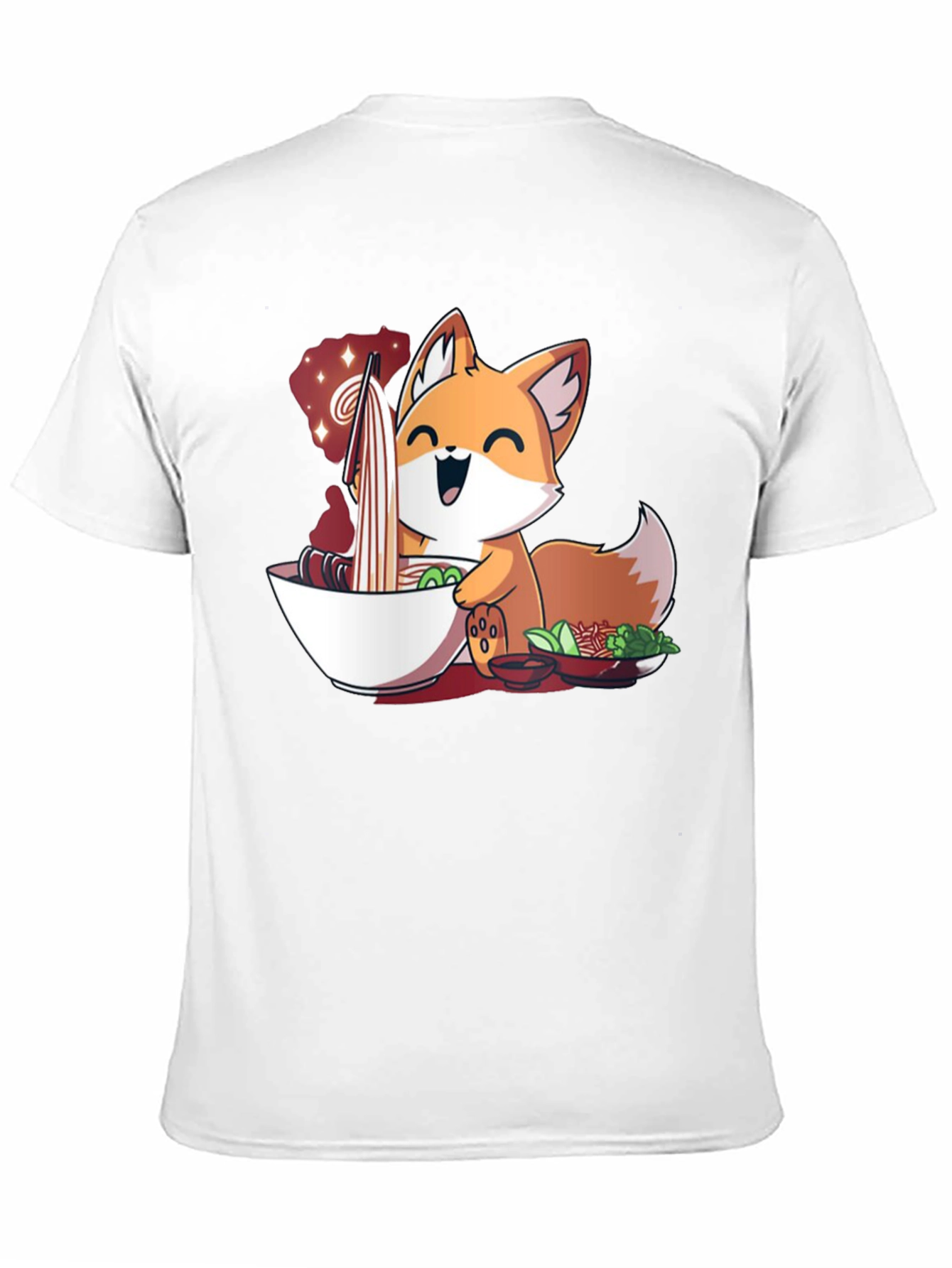 Fox Ramen T-Shirt - Cute Anime Style
