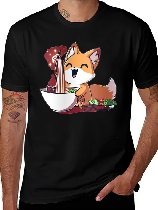 Fox Ramen T-Shirt - Cute Anime Style
