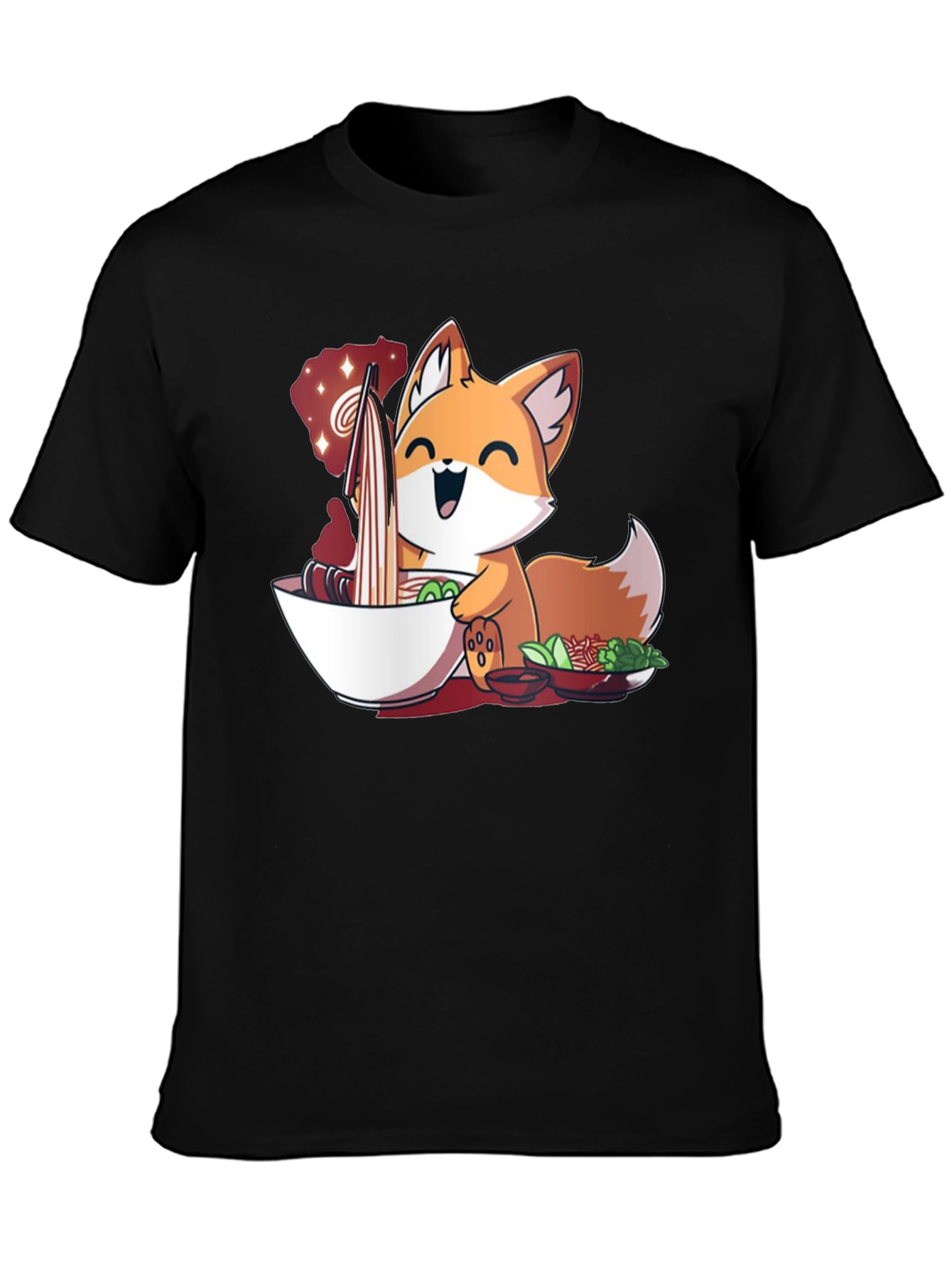 Fox Ramen T-Shirt - Cute Anime Style