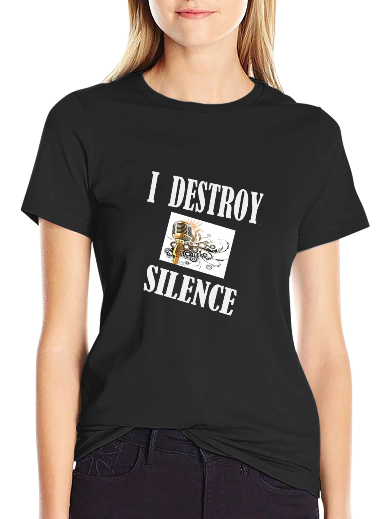 I Destroy Silence Graphic T-Shirt - Black